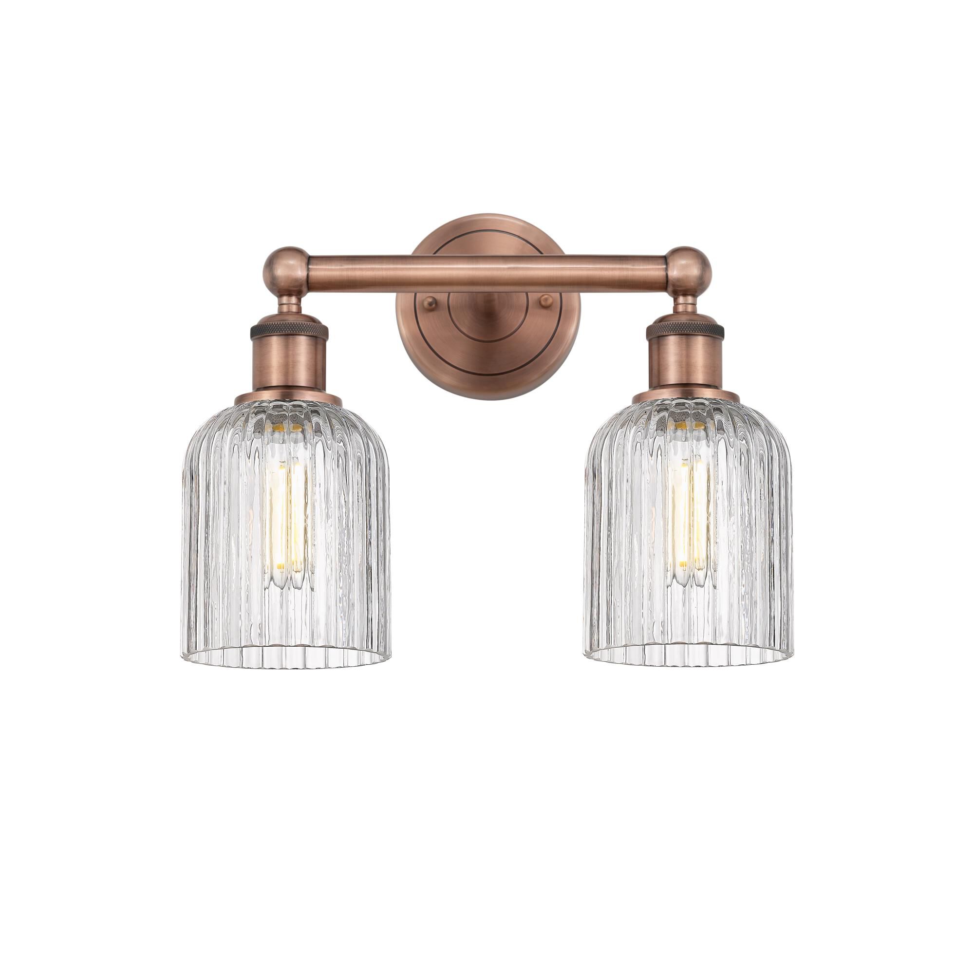 Shown in Antique Copper finish and Clear glass