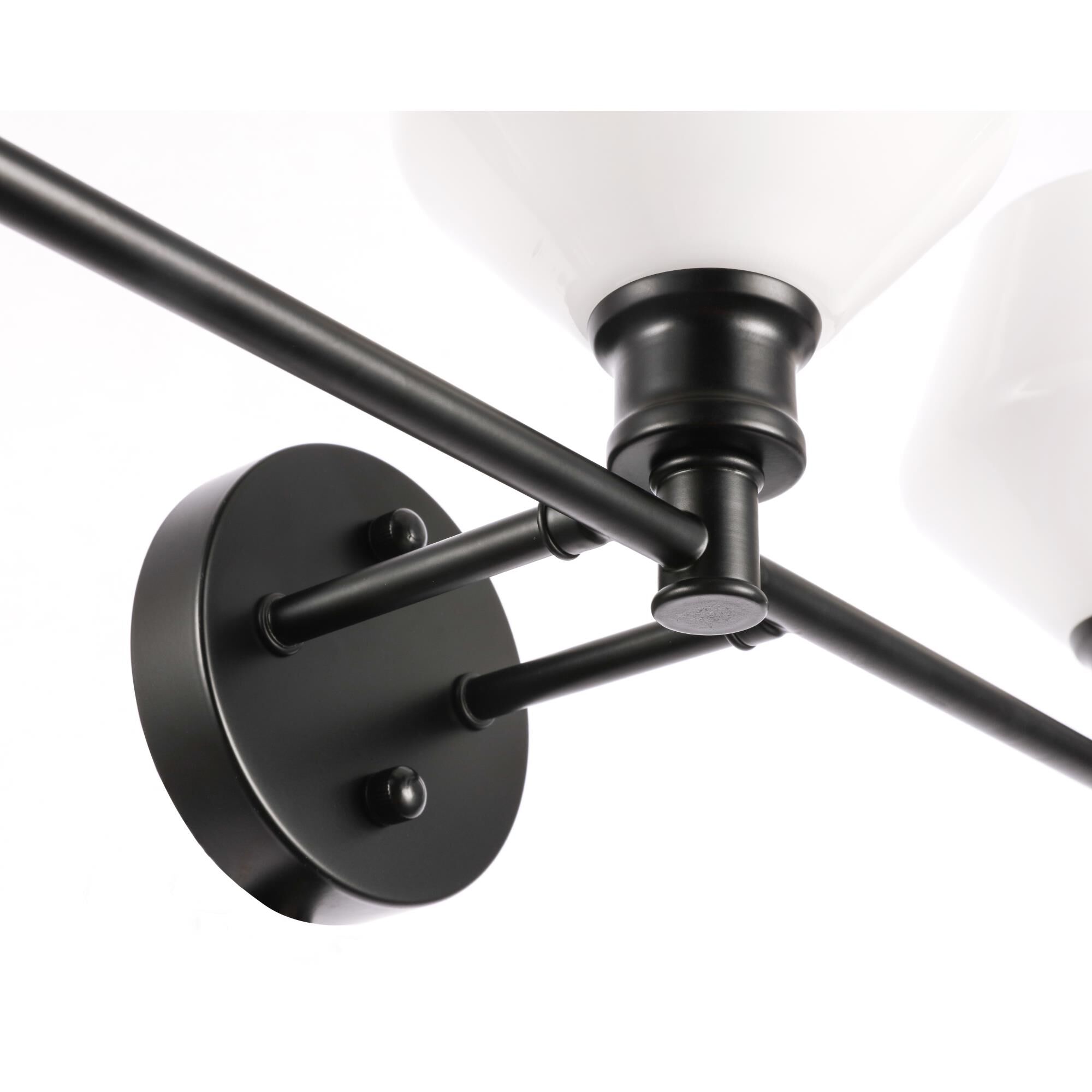 Shown in Black finish and Frosted White  glass