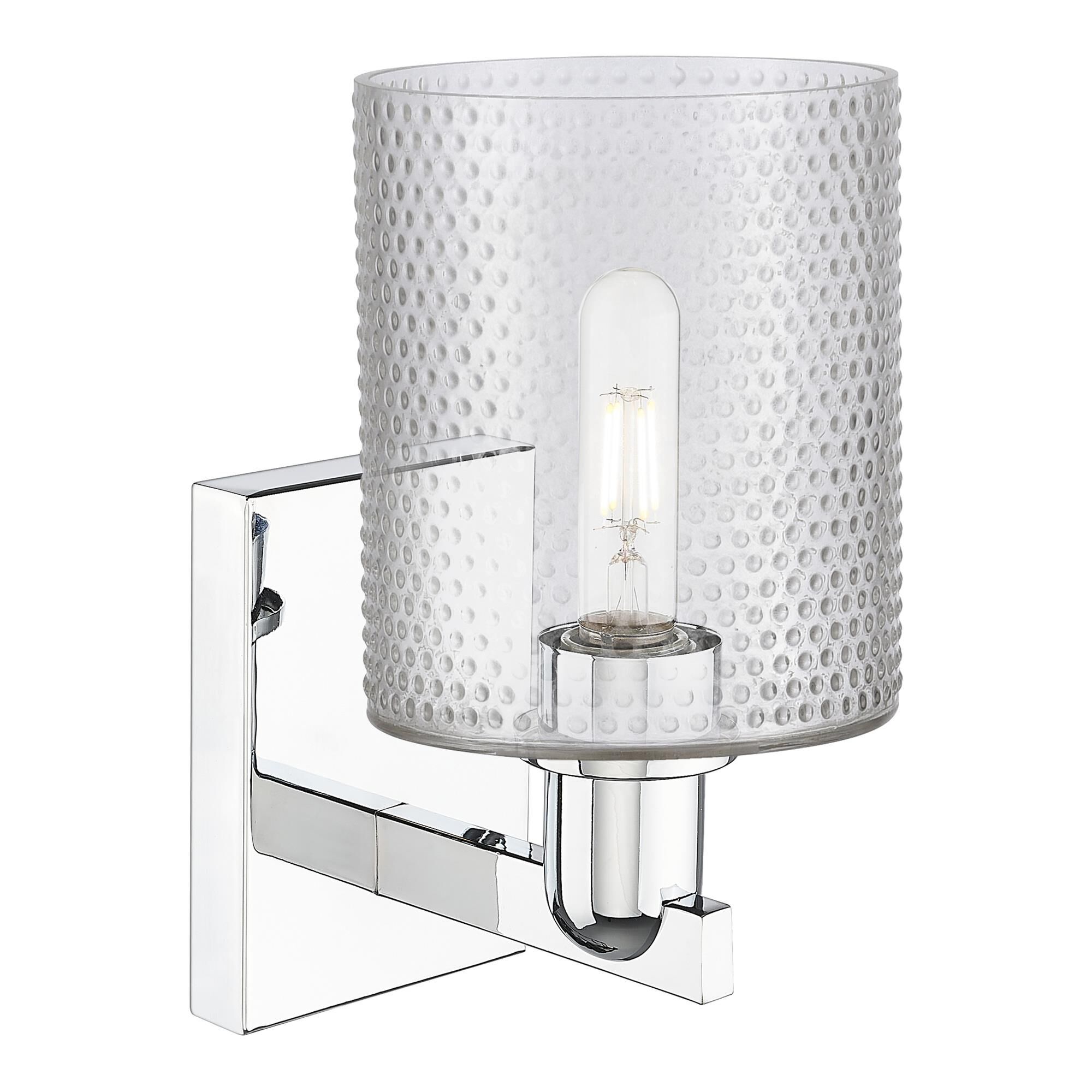 Shown in Polished Chrome finish and Clear glass