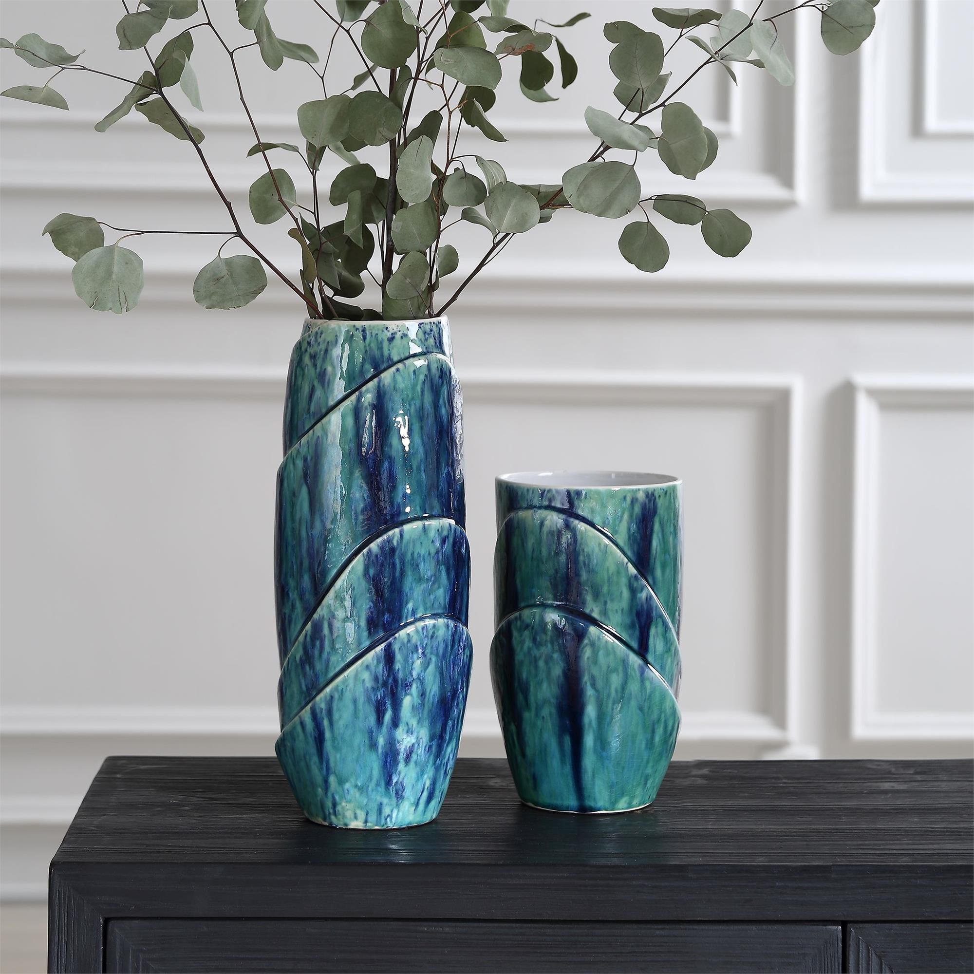 Renee Wightman Tranquil Duo 15 Inch Vase-Urn by Uttermost