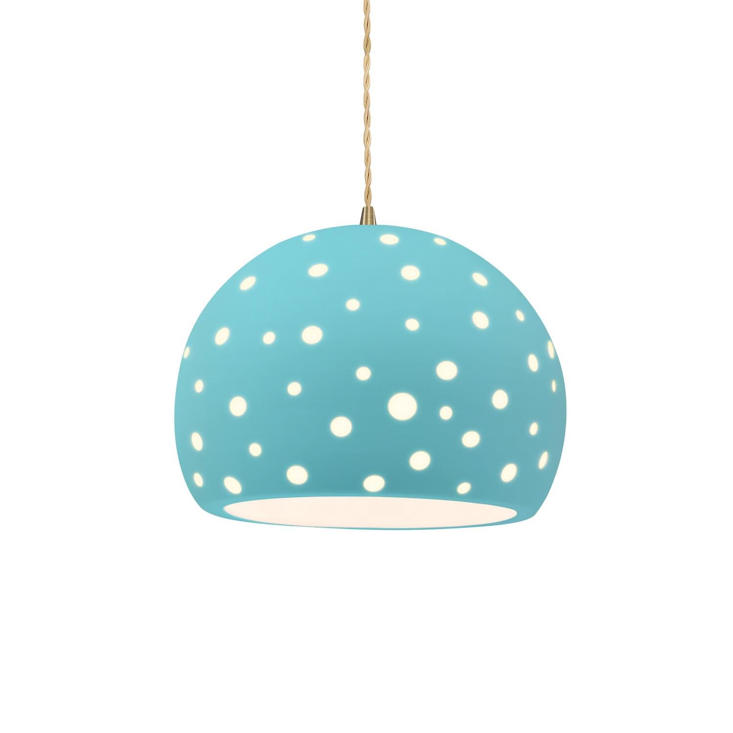 Perforated Globe 12 Inch Large Pendant by Justice Design Group