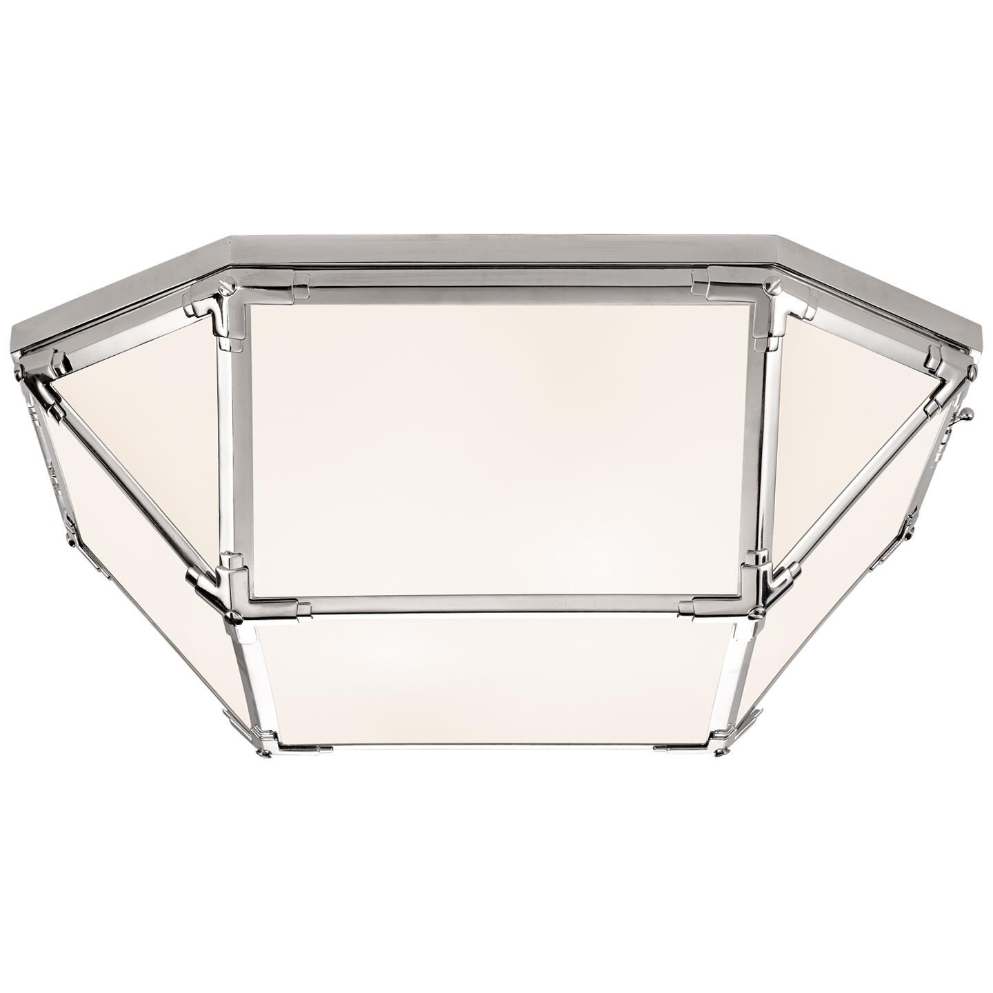 Shown in Polished Nickel finish and White glass and White Glass shade
