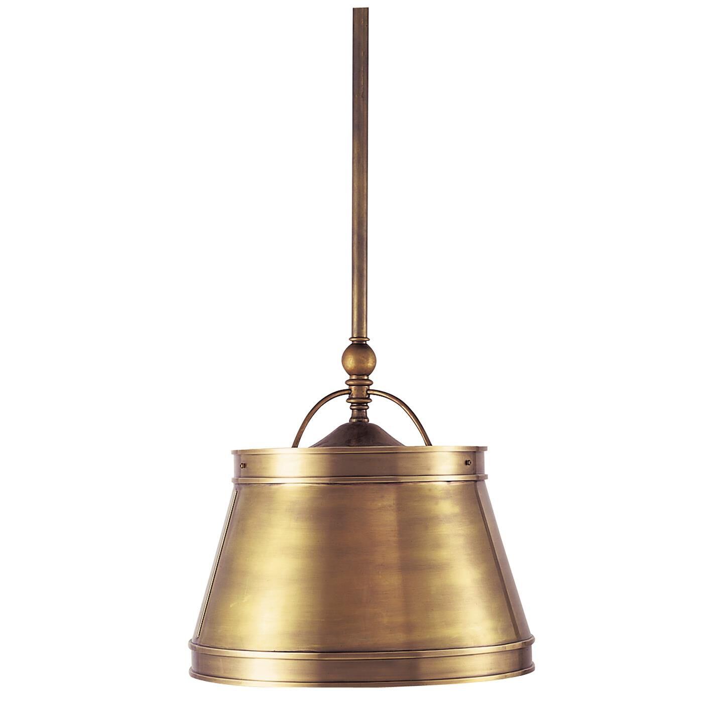 Shown in Antique-Burnished Brass finish and Antique Brass shade