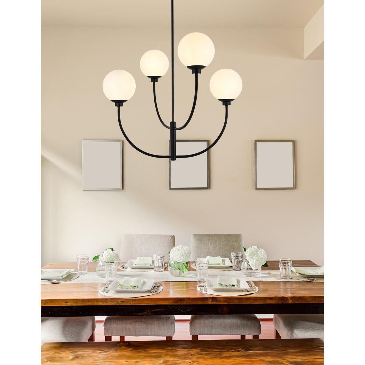 Nyomi 30 Inch 4 Light Chandelier by Elegant Lighting