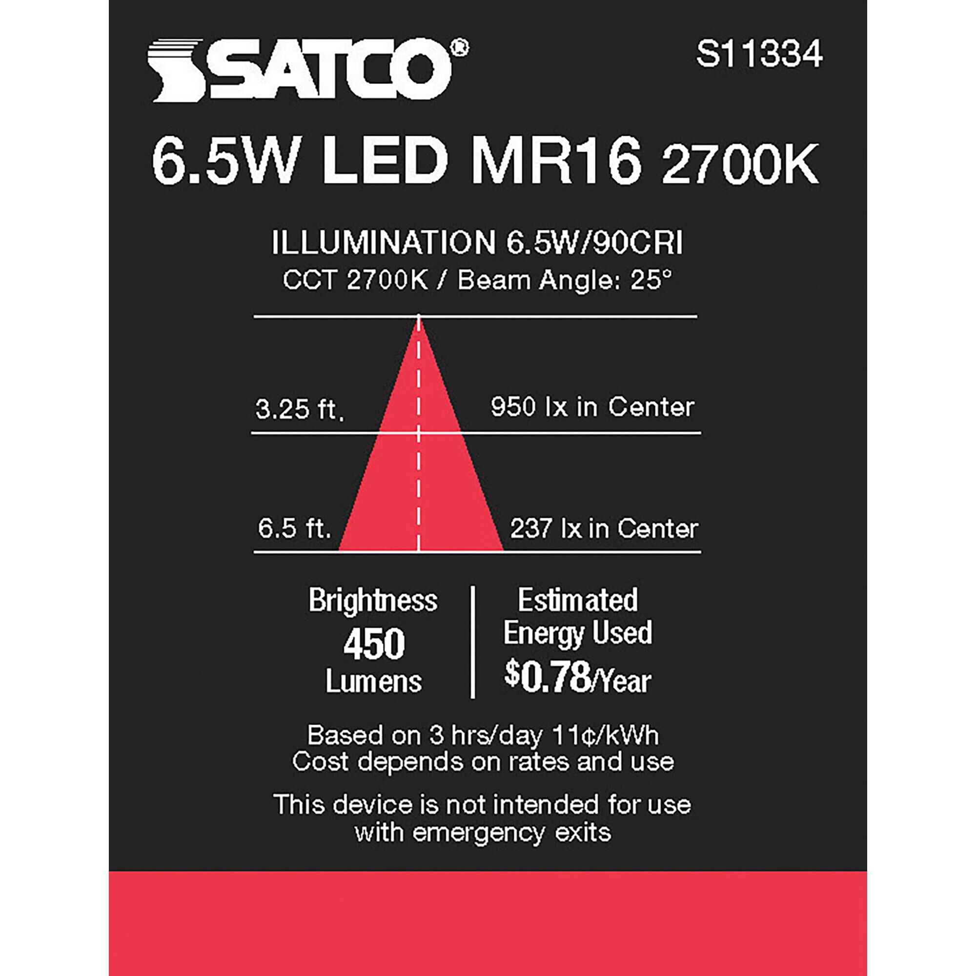 Dimmable 6.5 Watt 2700K LED Light Bulb by Satco