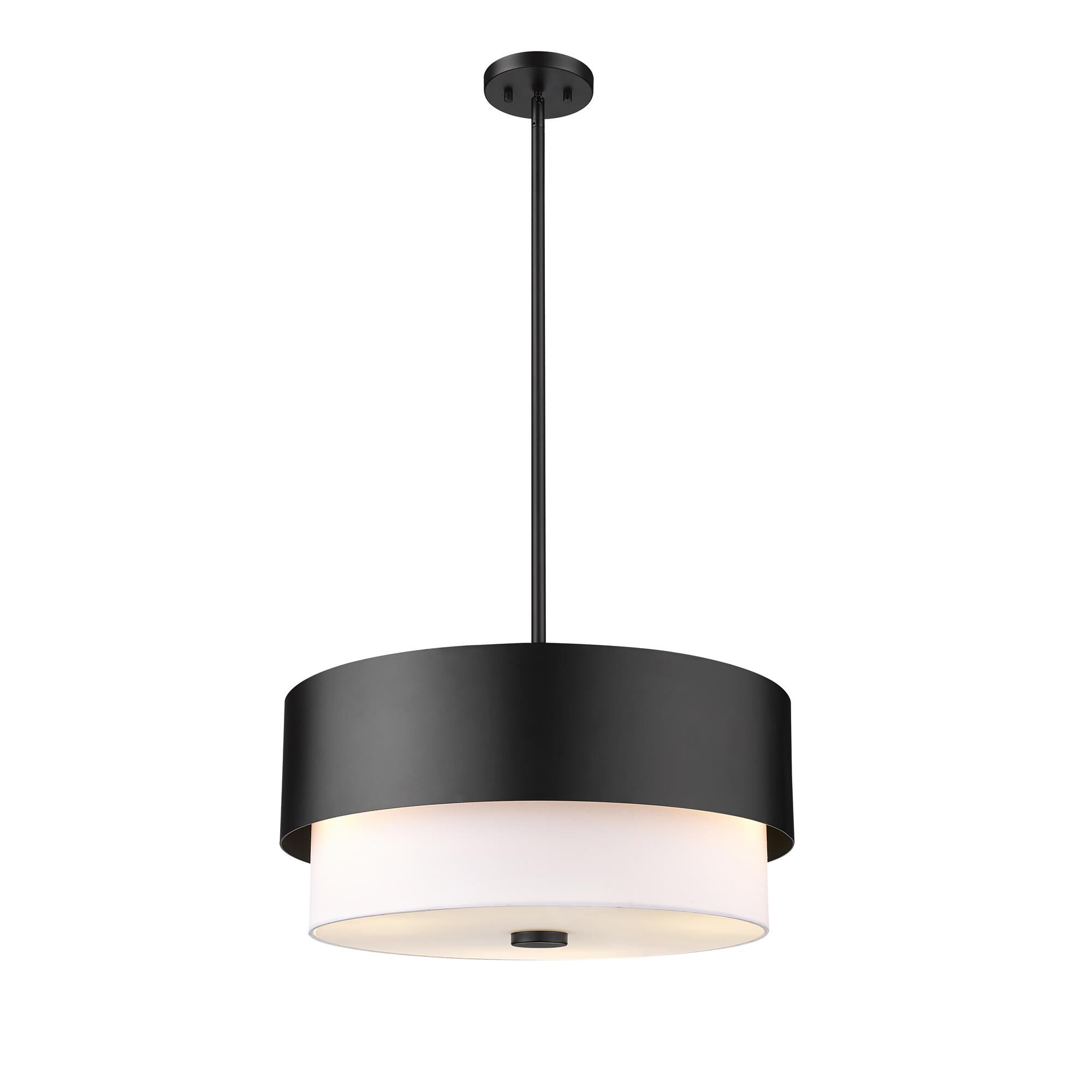 Shown in Matte Black finish and White glass