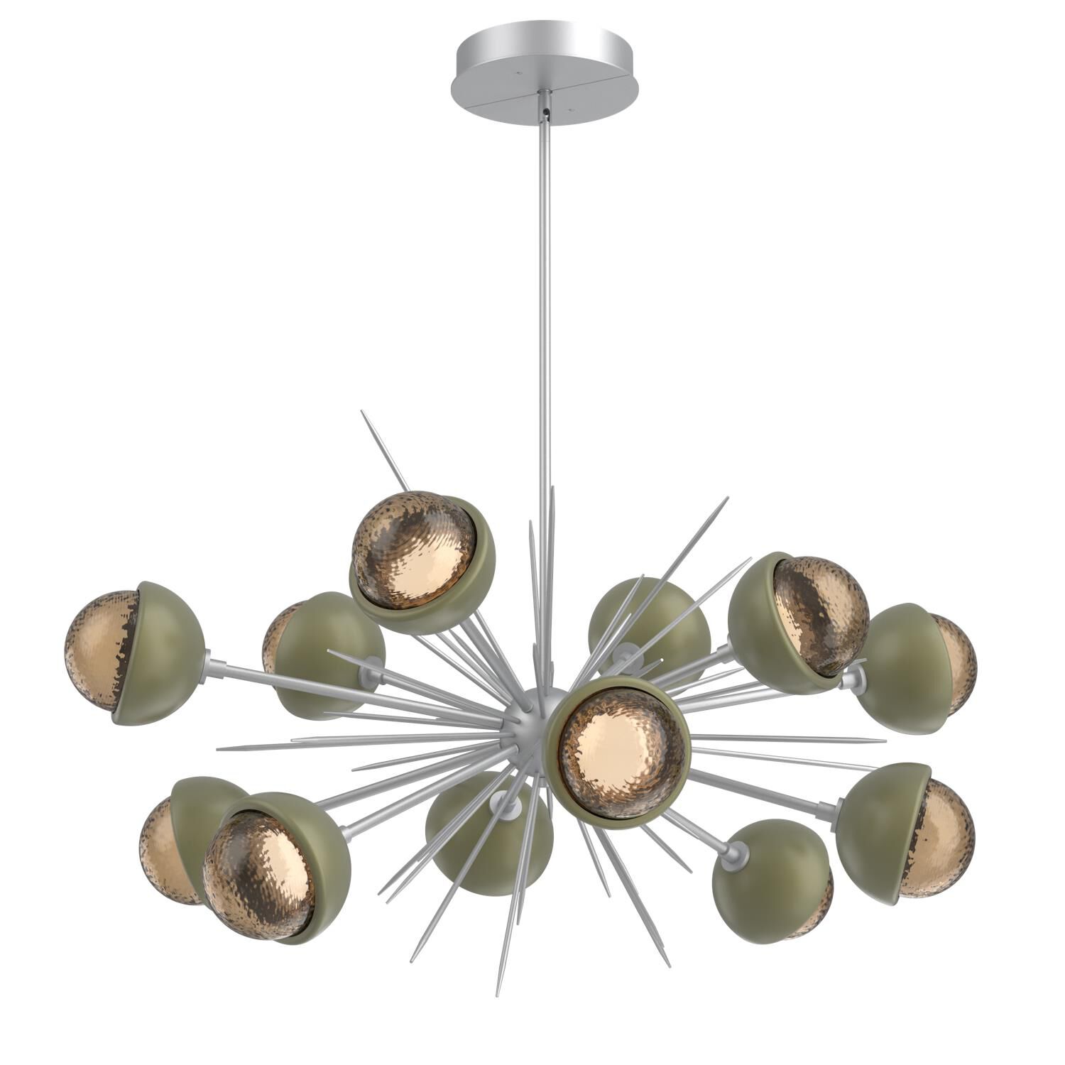 Shown in Classic Silver finish and Bronze glass and Sage Green accent
