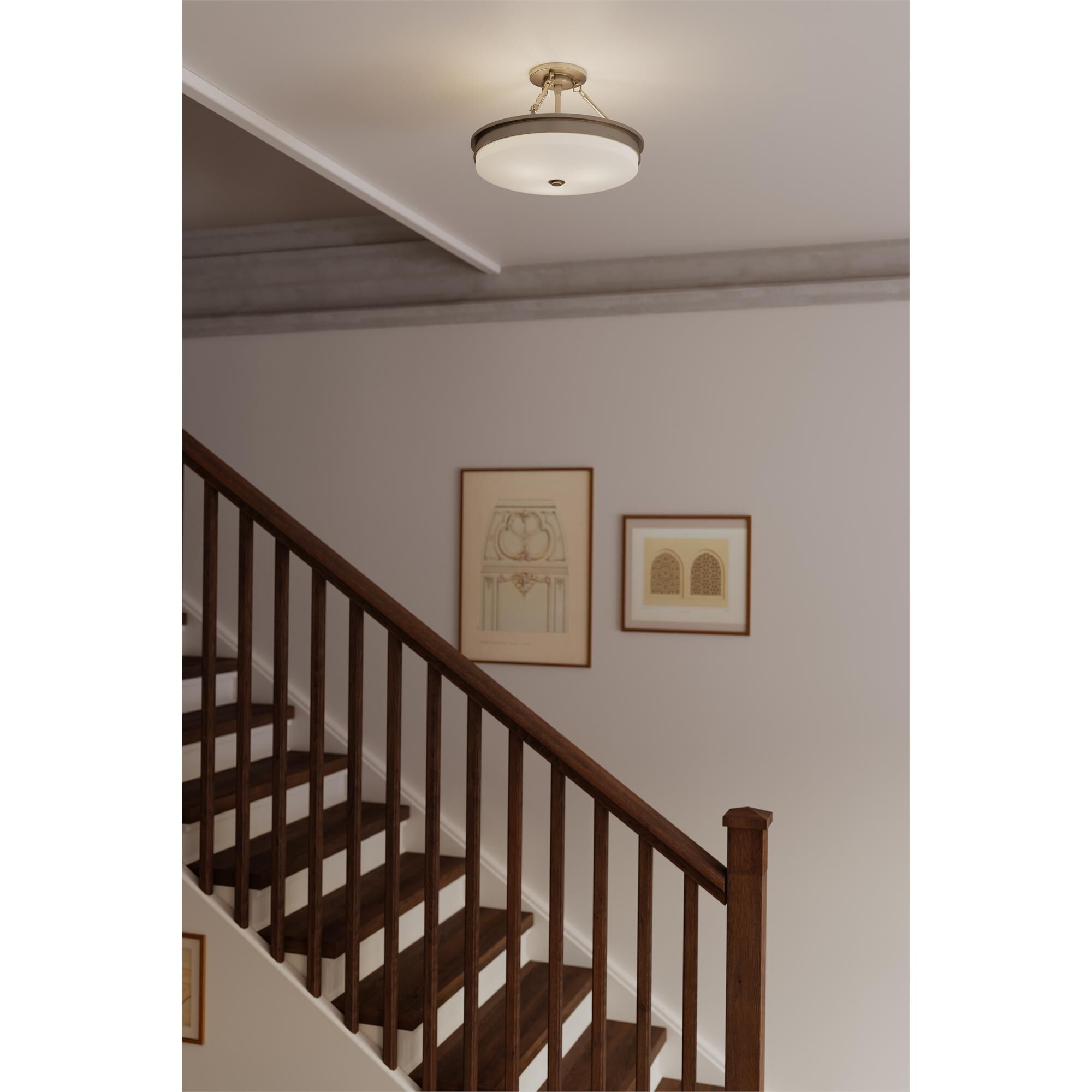 Shown in Brushed Nickel finish and Etched Opal glass