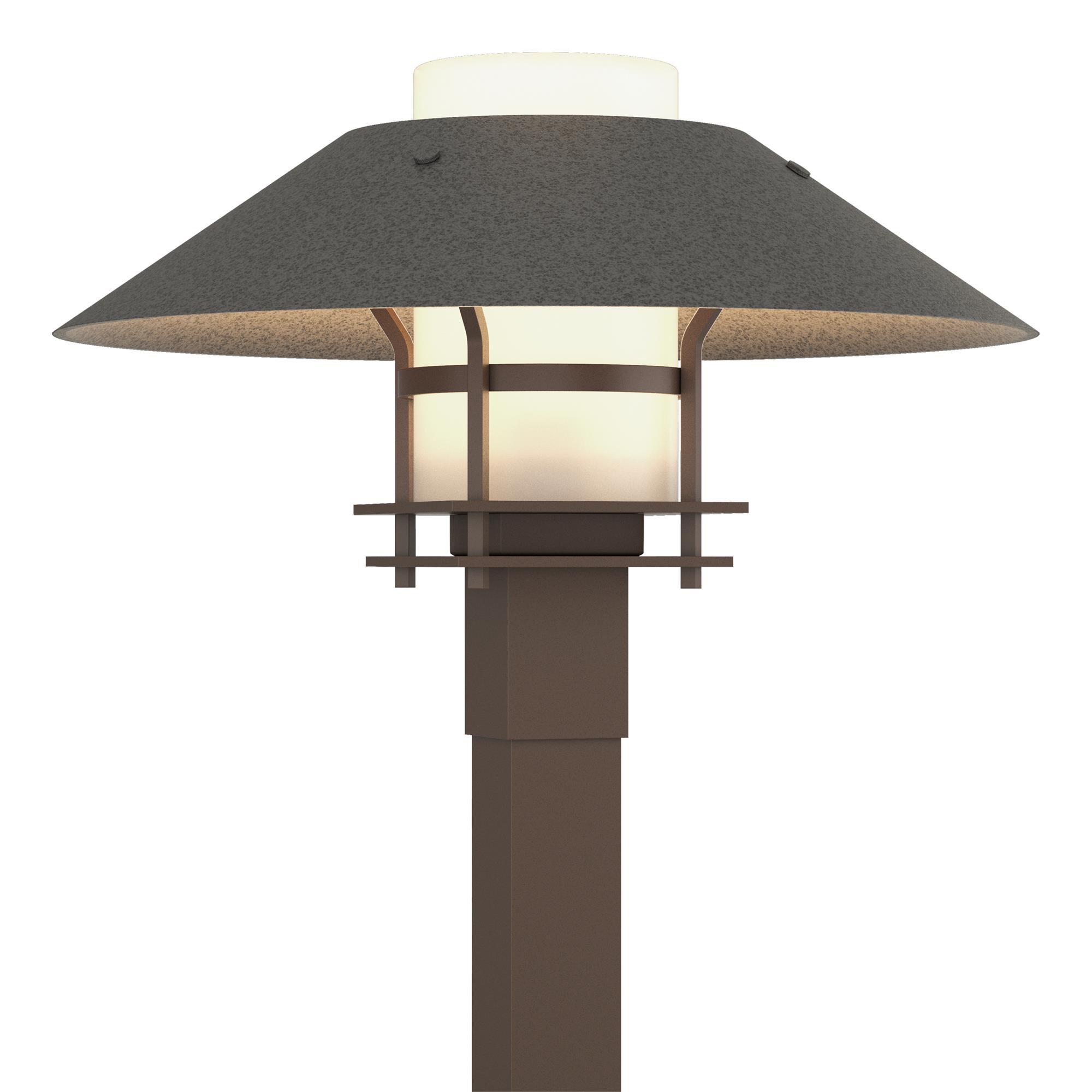 Shown in Coastal Bronze finish and Opal glass and Natural Iron accent