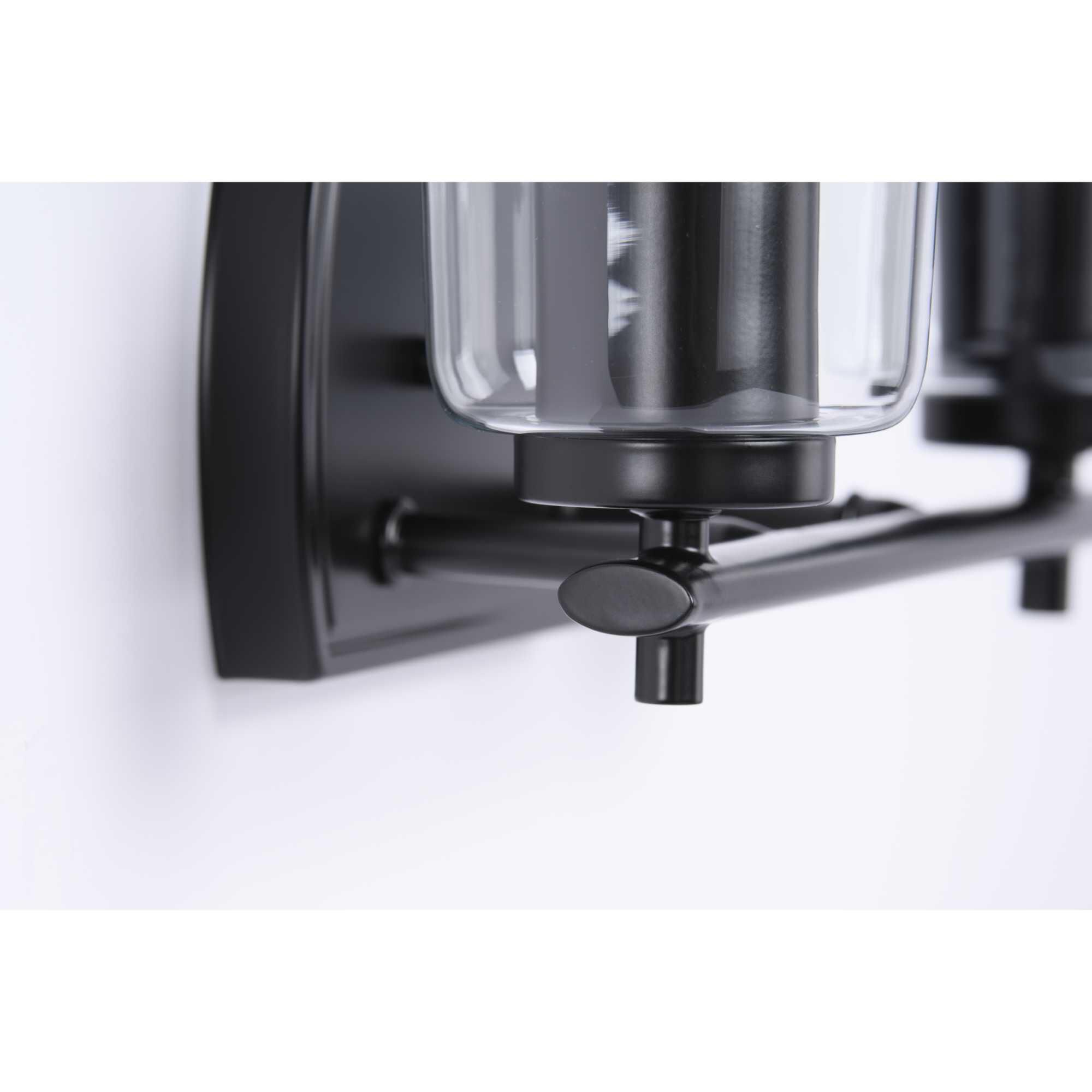 Shown in Black finish and Clear glass