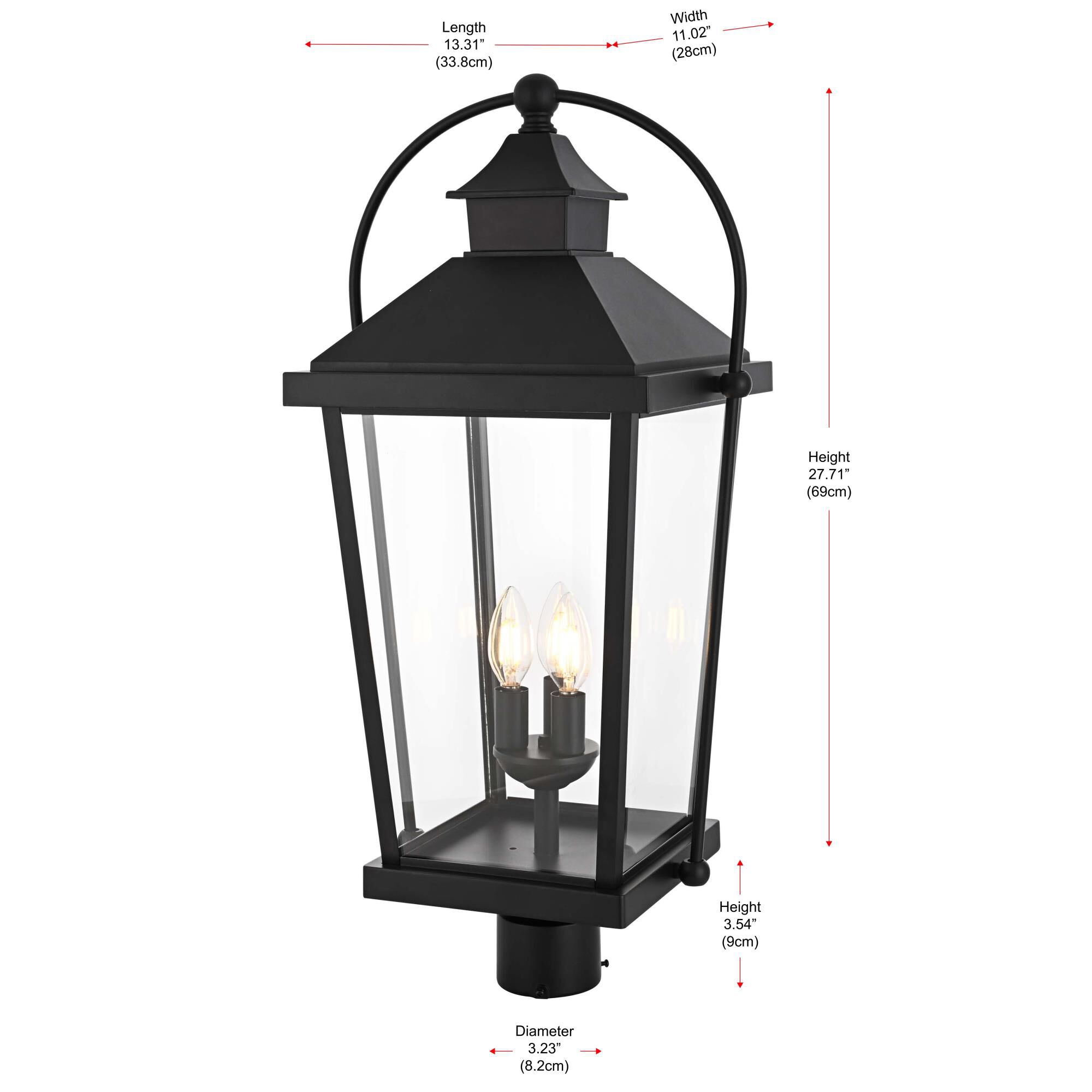 Luz 27 Inch Outdoor Post Lamp by Elegant Lighting