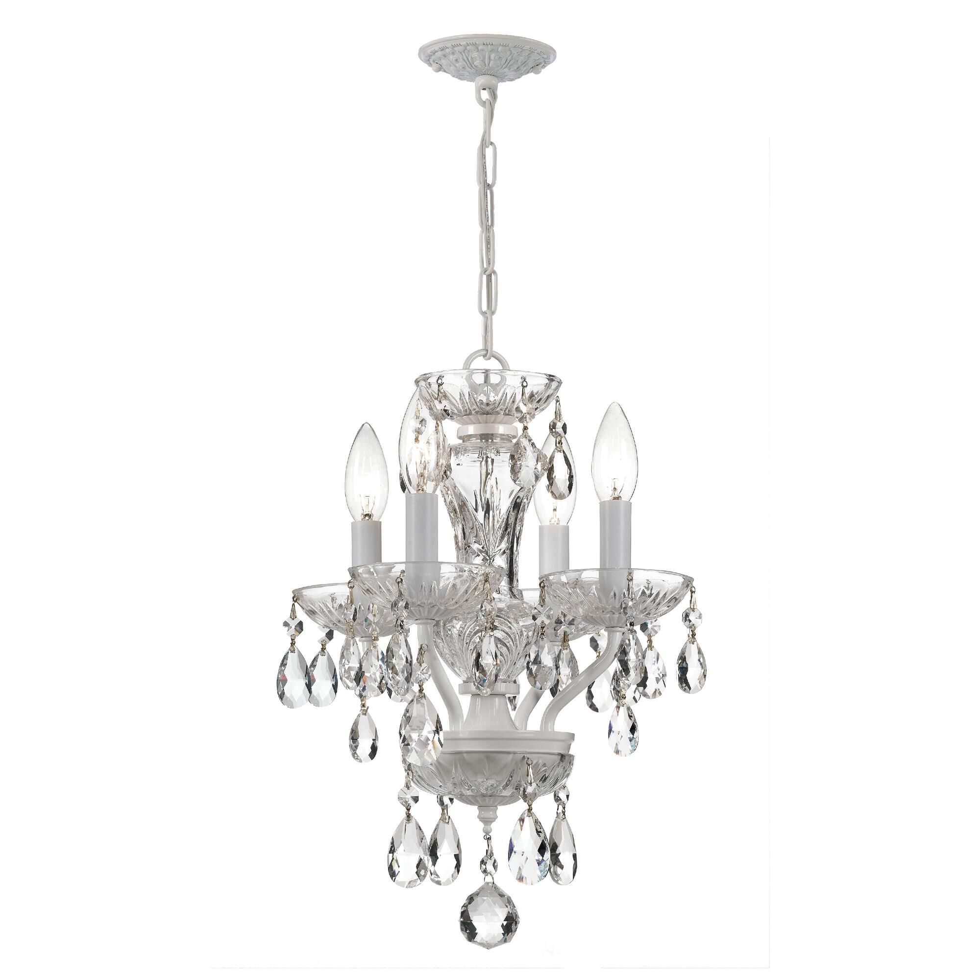 Shown in Wet White finish and Clear Italian crystal