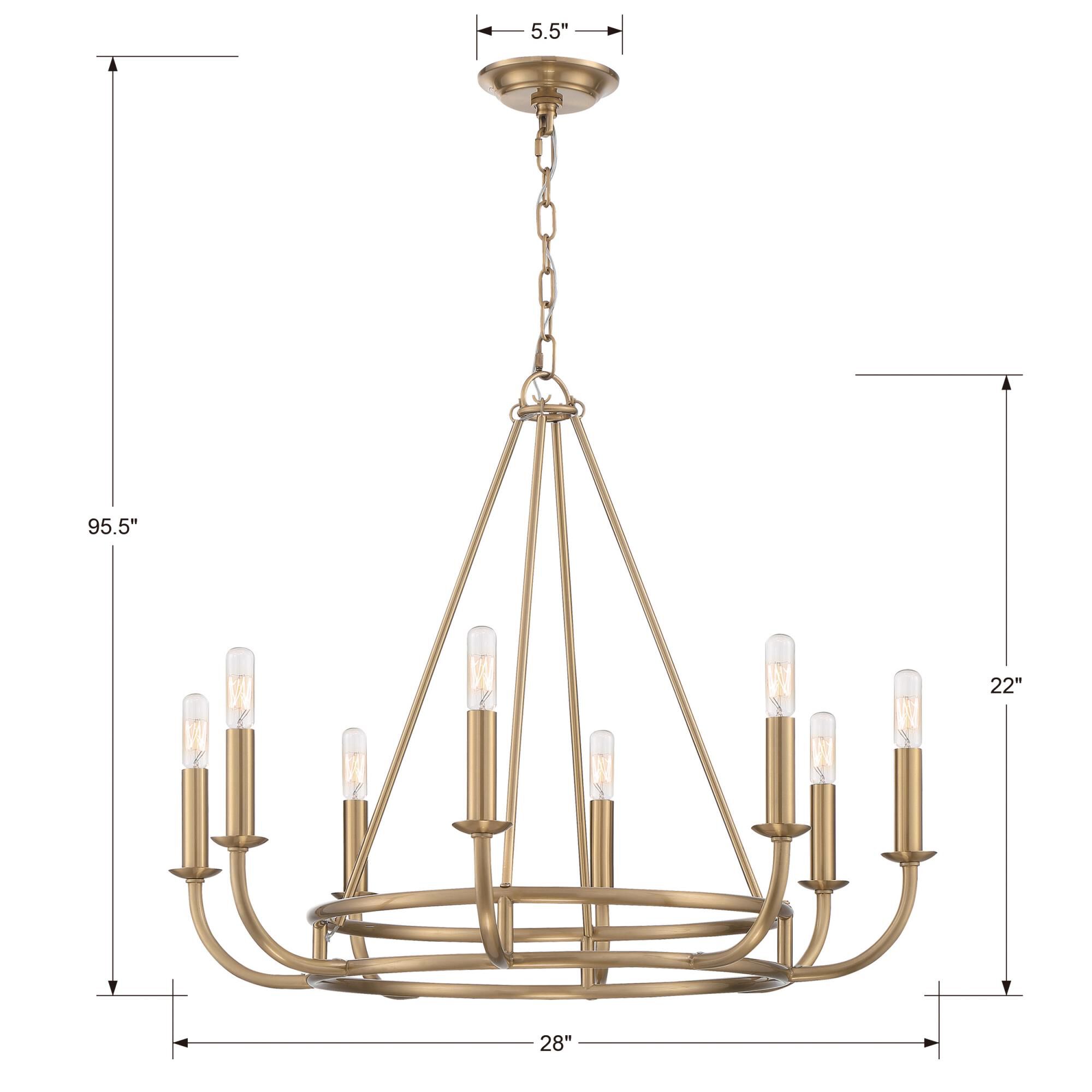Bailey 28 Inch 8 Light Chandelier by Crystorama