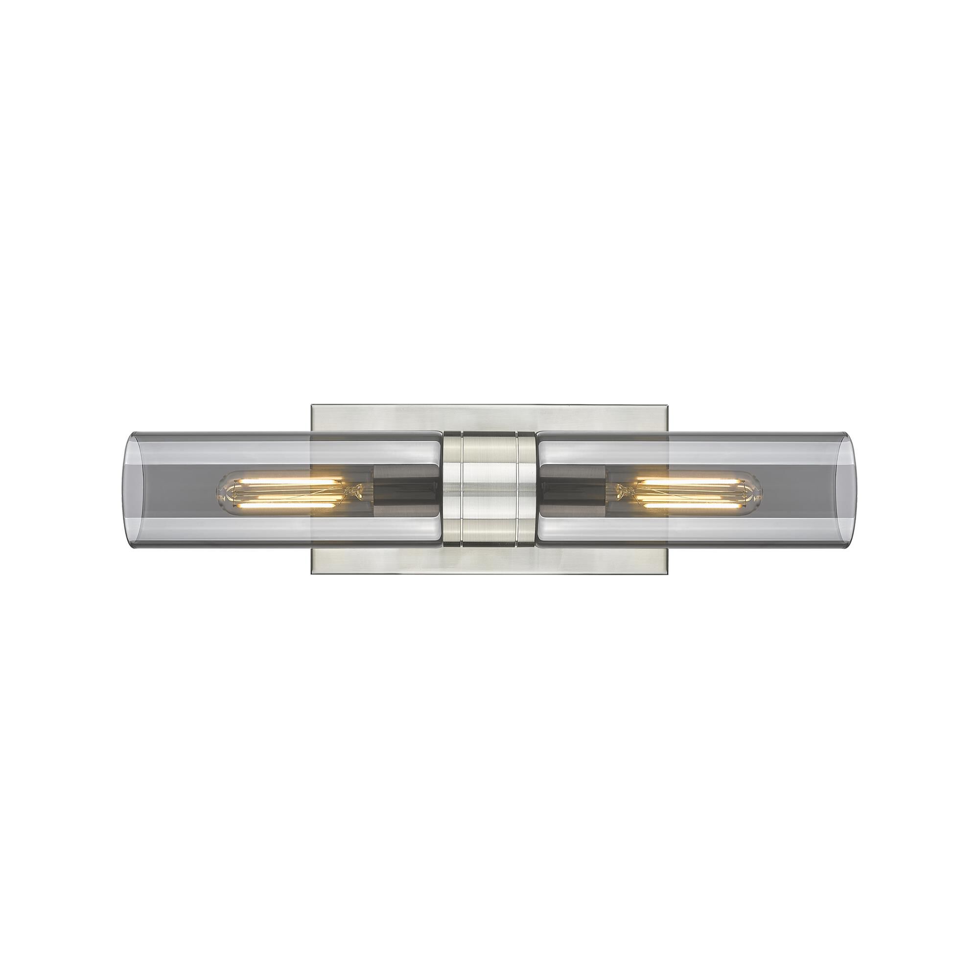 Shown in Satin Nickel finish and Plated Smoke glass