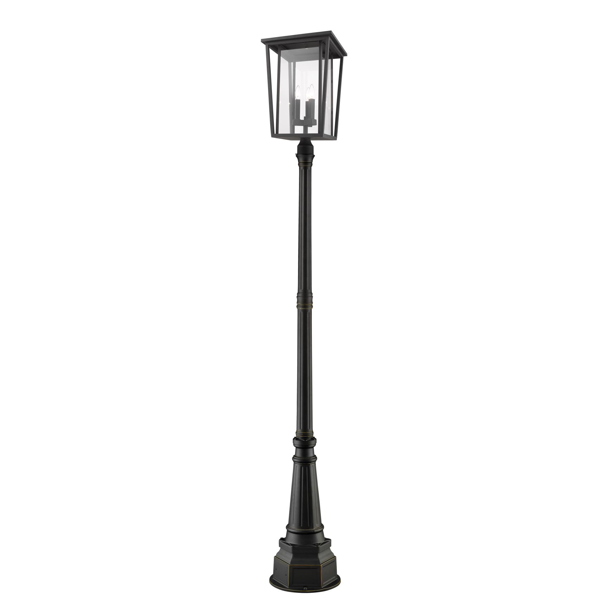 Shown in Oil Rubbed Bronze finish and Glass shade