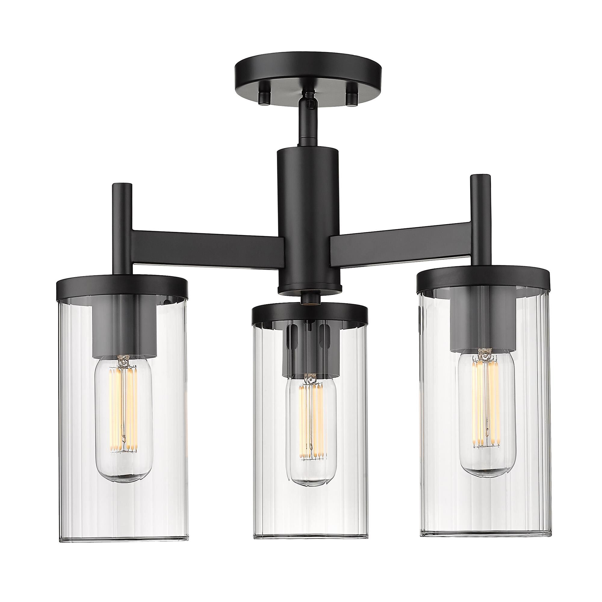 Winslett 16 Inch 3 Light Semi Flush Mount by Golden Lighting