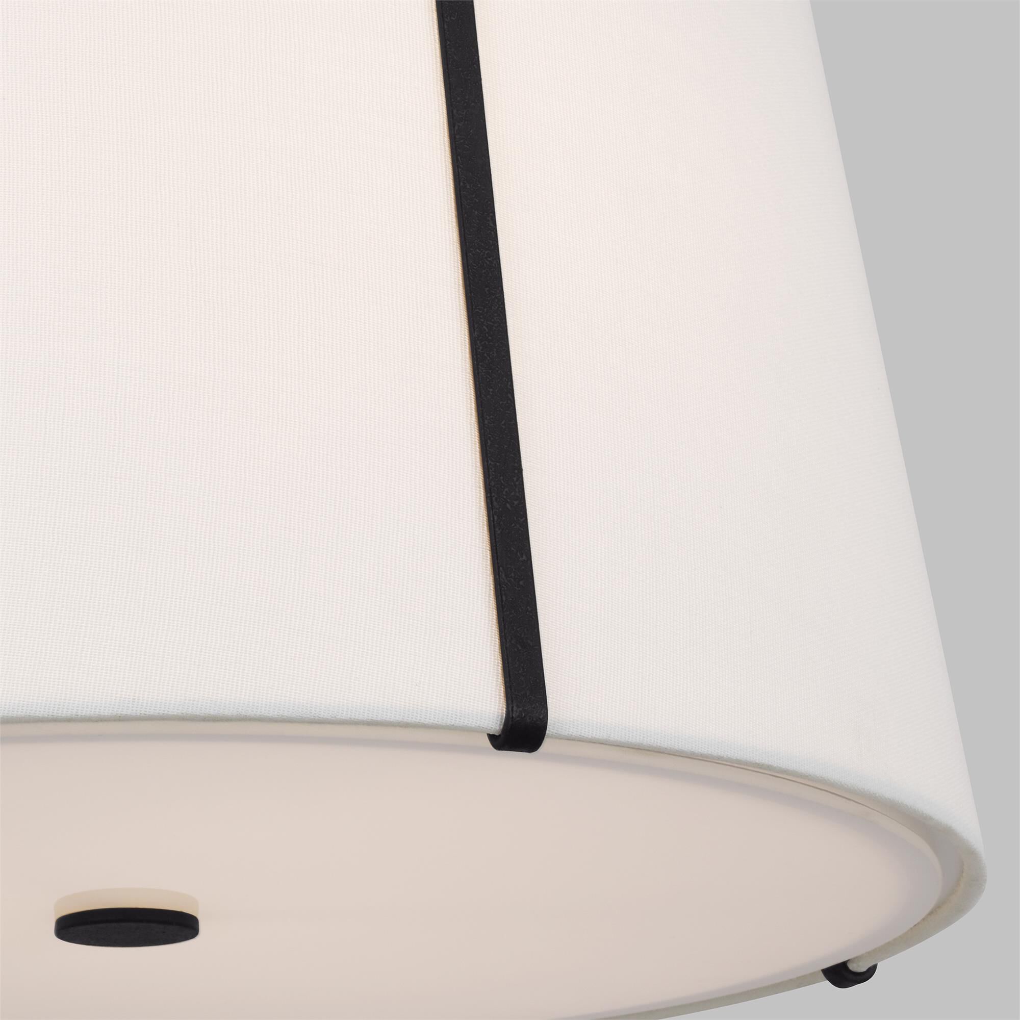Shown in Smith Steel finish and White LinenLinen shade