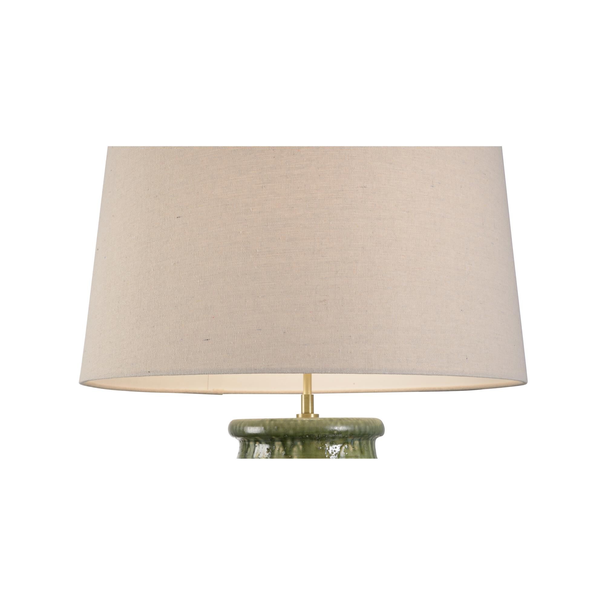 Shown in Brown finish and Linen shade