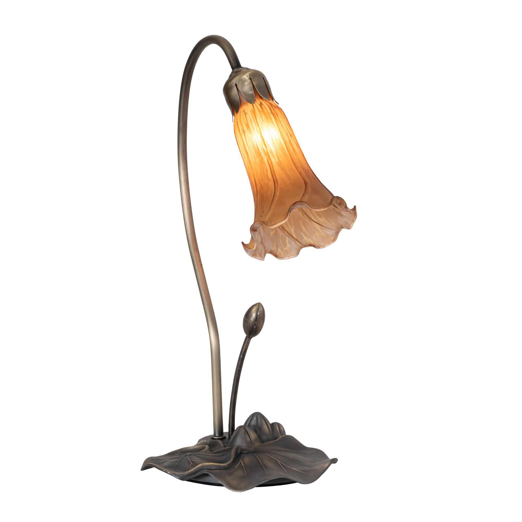 Amber Pond Lily 15 Inch Table Lamp by Meyda Lighting