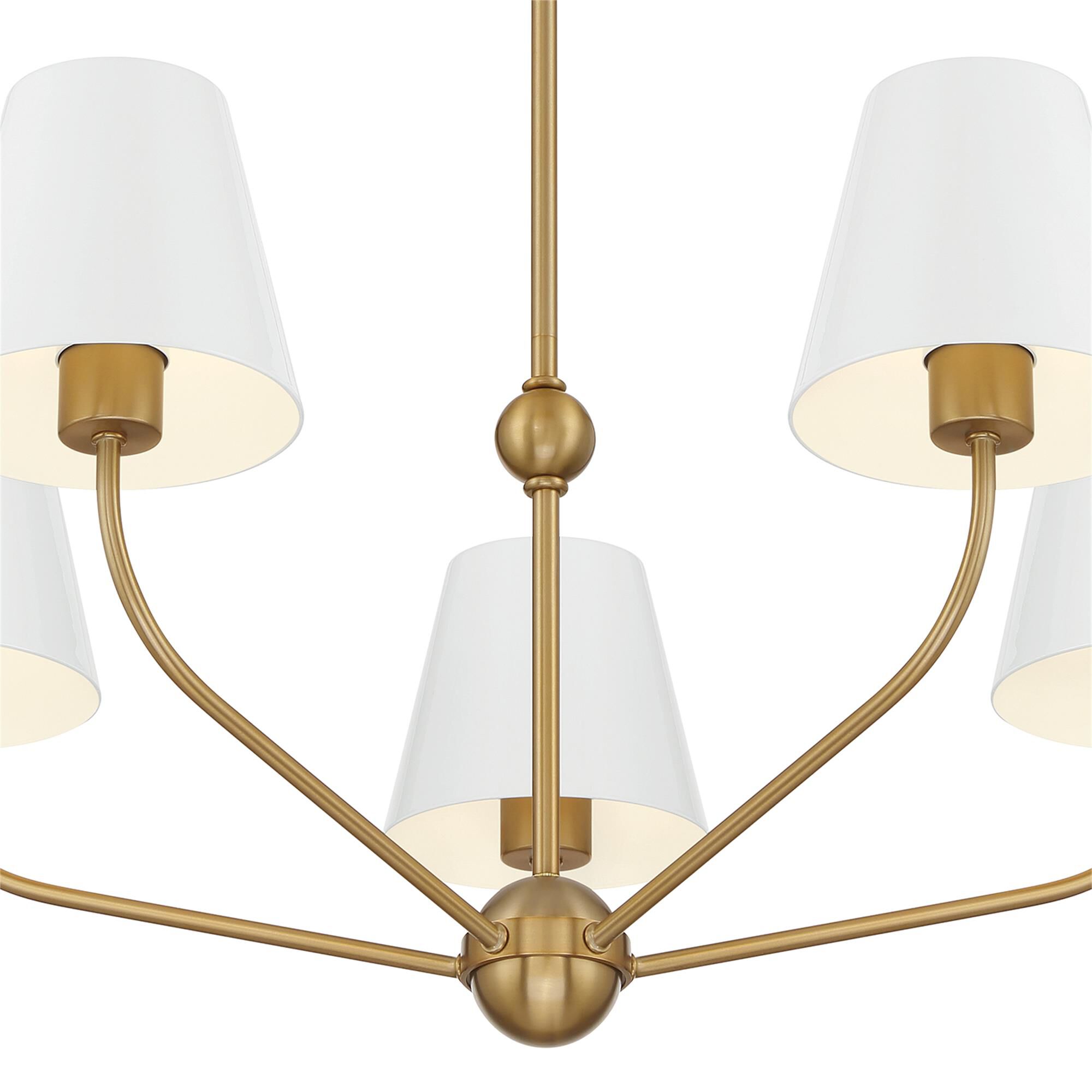 Shown in Vibrant Gold and White finish and Steel shade