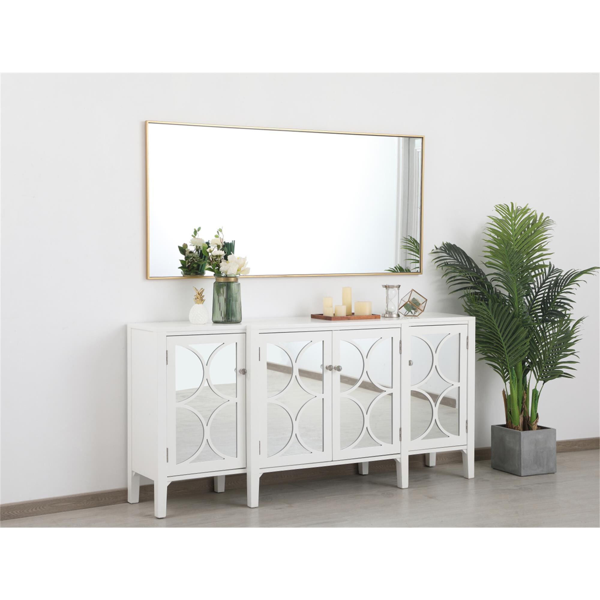 Shown in Silver finish and Clear Mirror Beveled glass