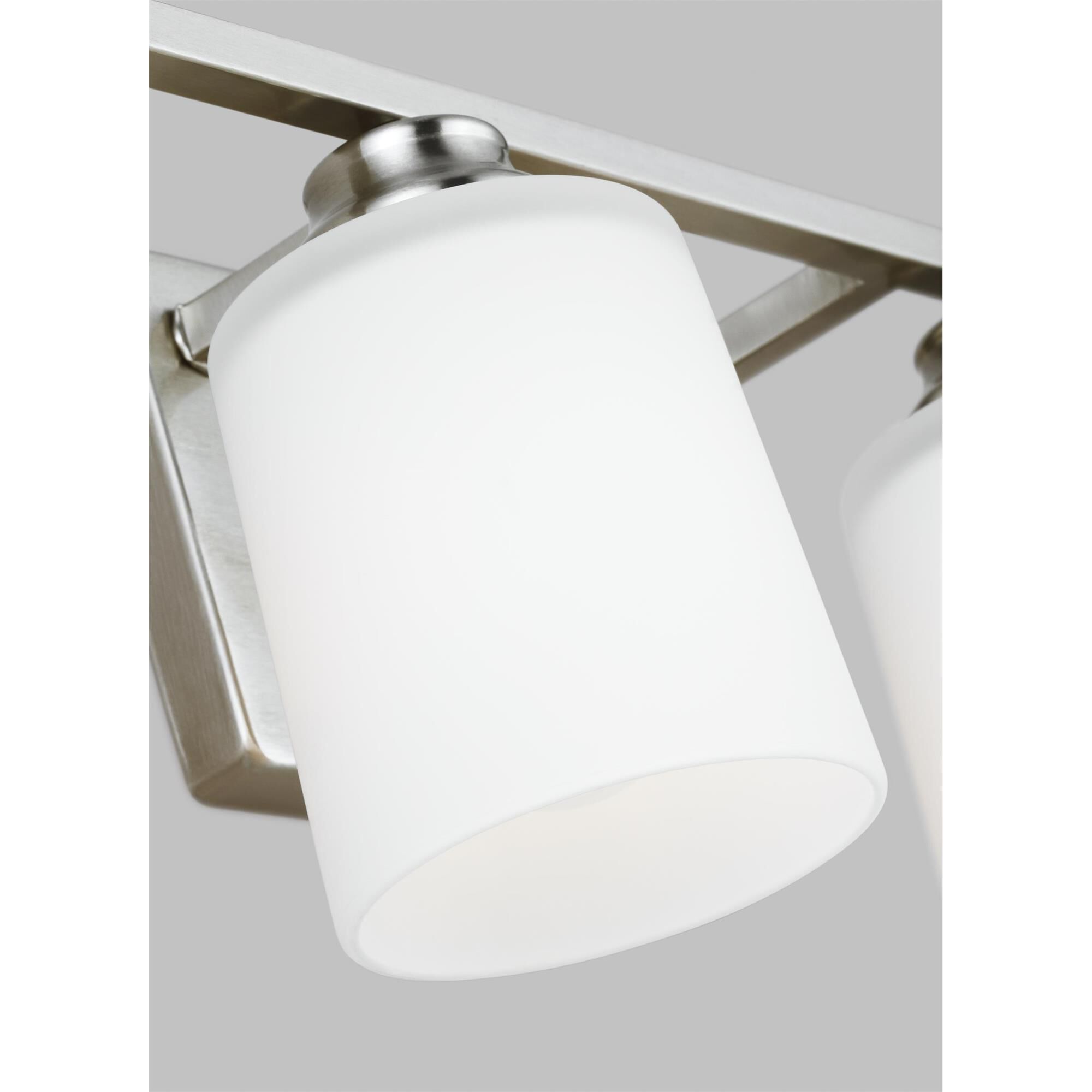 Shown in Brushed Nickel finish and Etched / White Inside Glass s shade