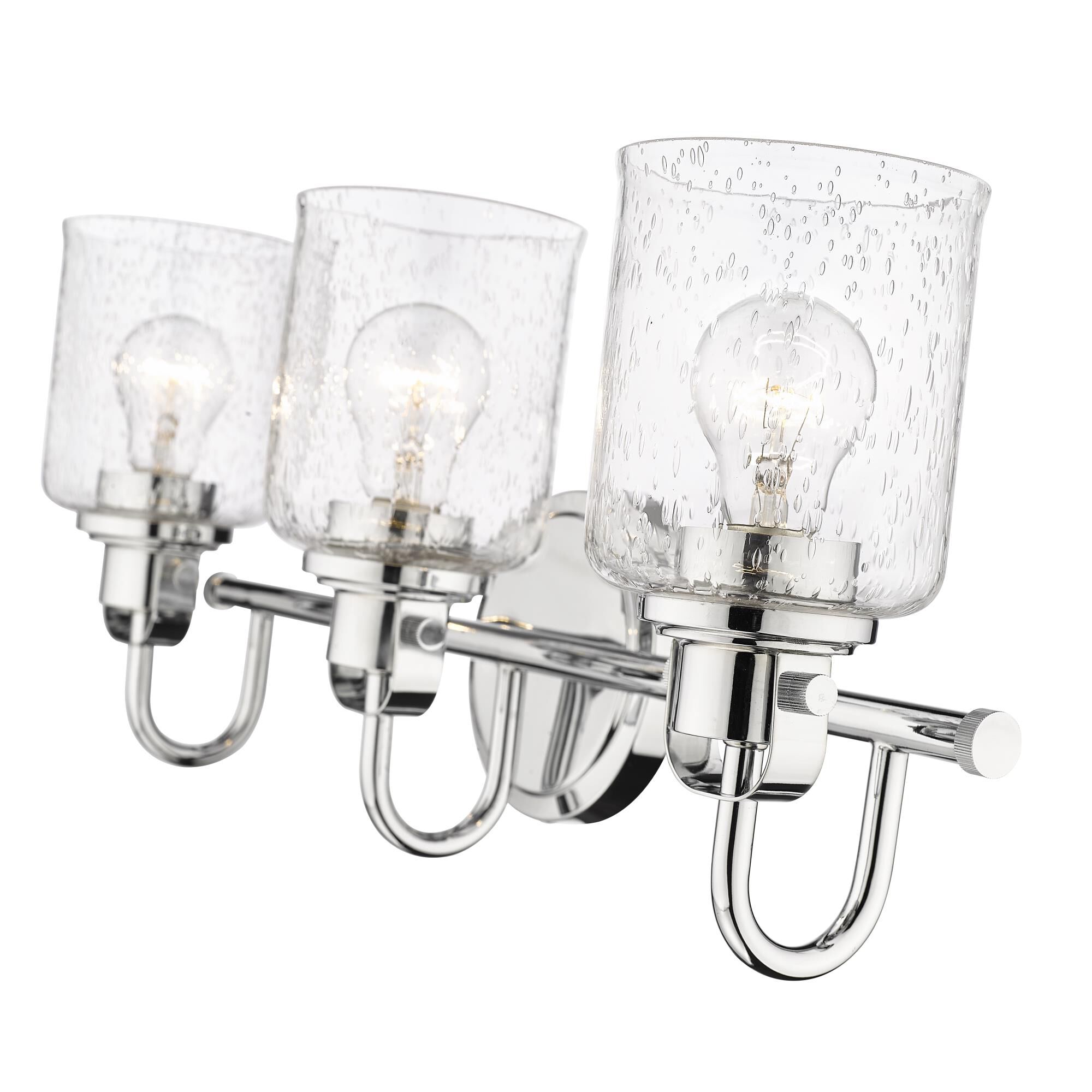 Shown in Chrome finish and Glass shade