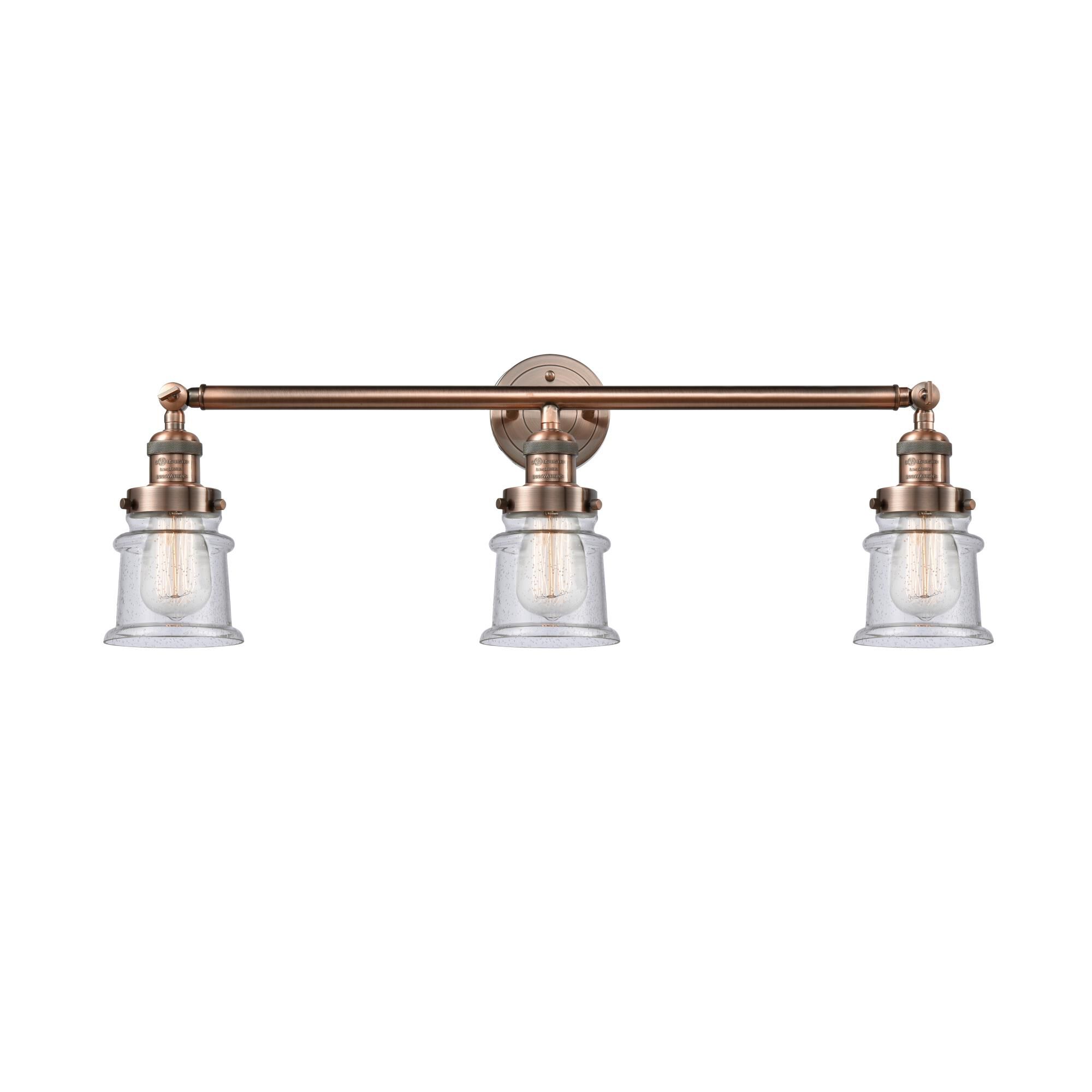 Shown in Antique Copper finish and Seedy Canton glass