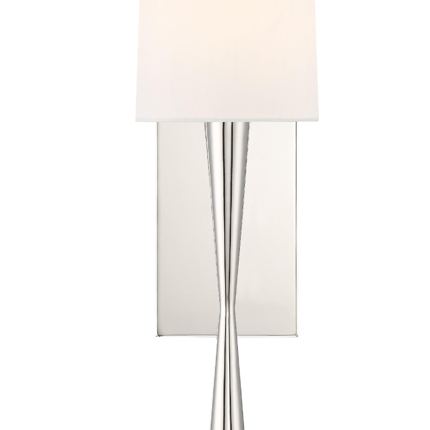 Shown in Polished Nickel finish and White Silk shade
