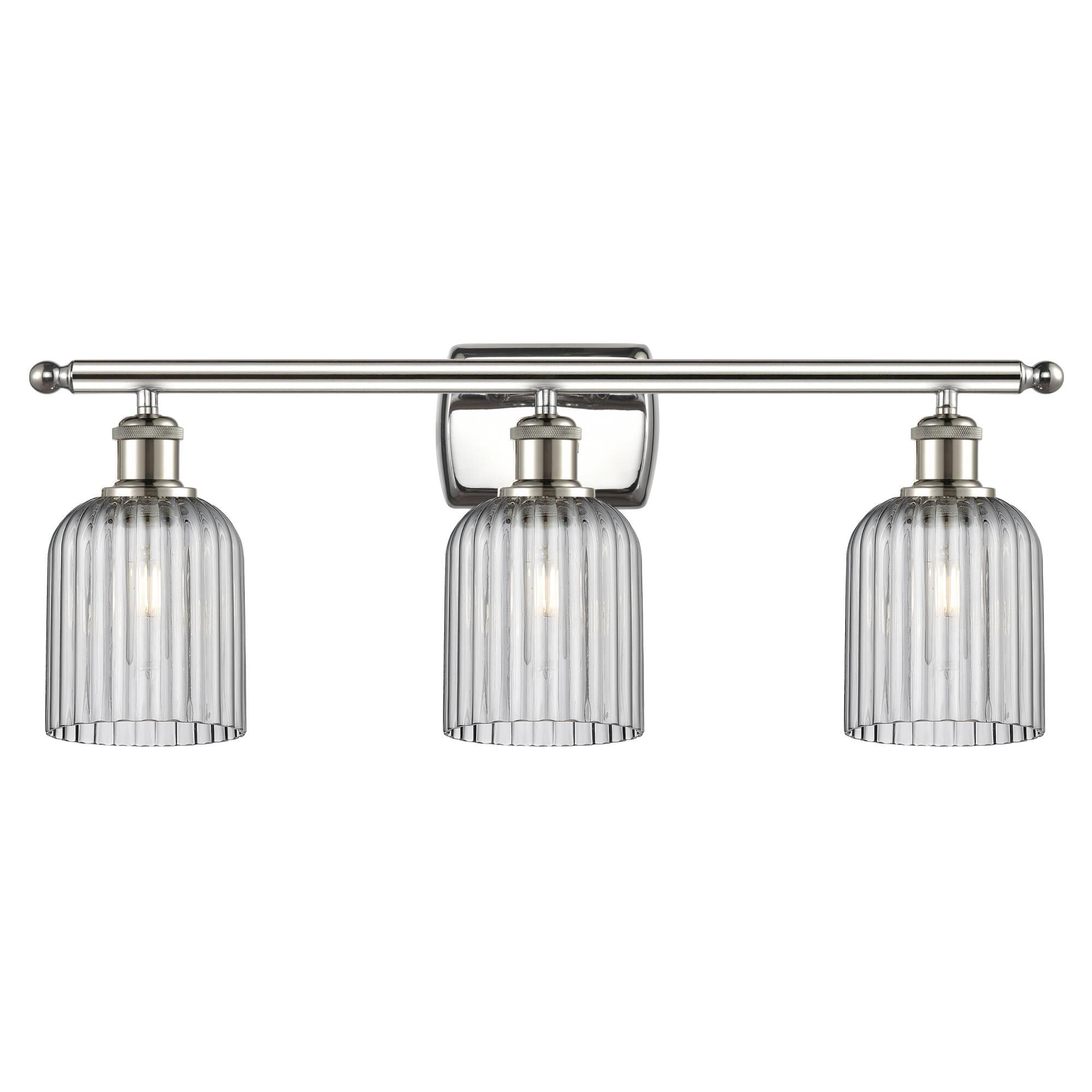 Shown in Polished Nickel finish and Light Smoke shade