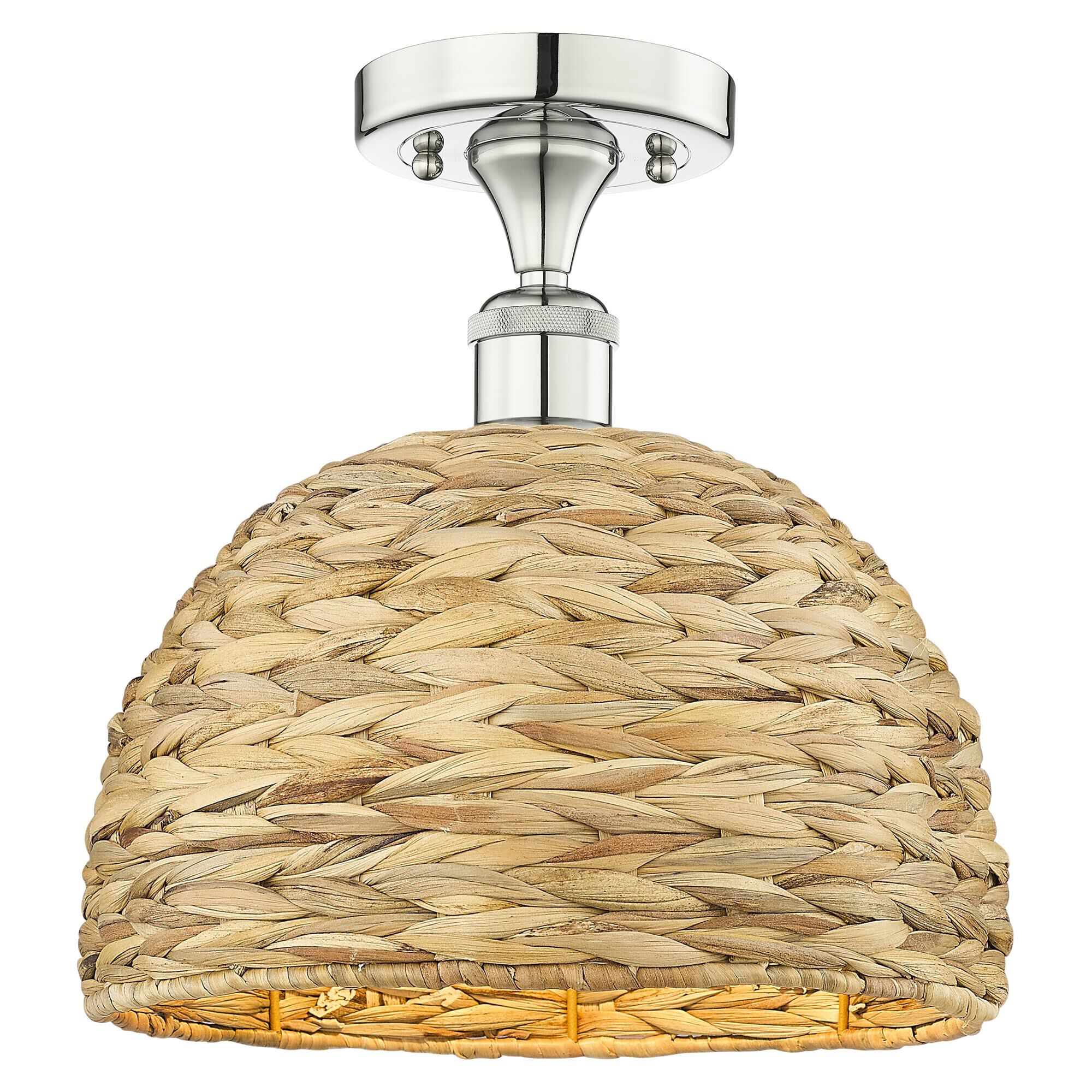 Bruno Marashlian Woven Rattan 12 Inch Semi Flush Mount by Innovations Lighting