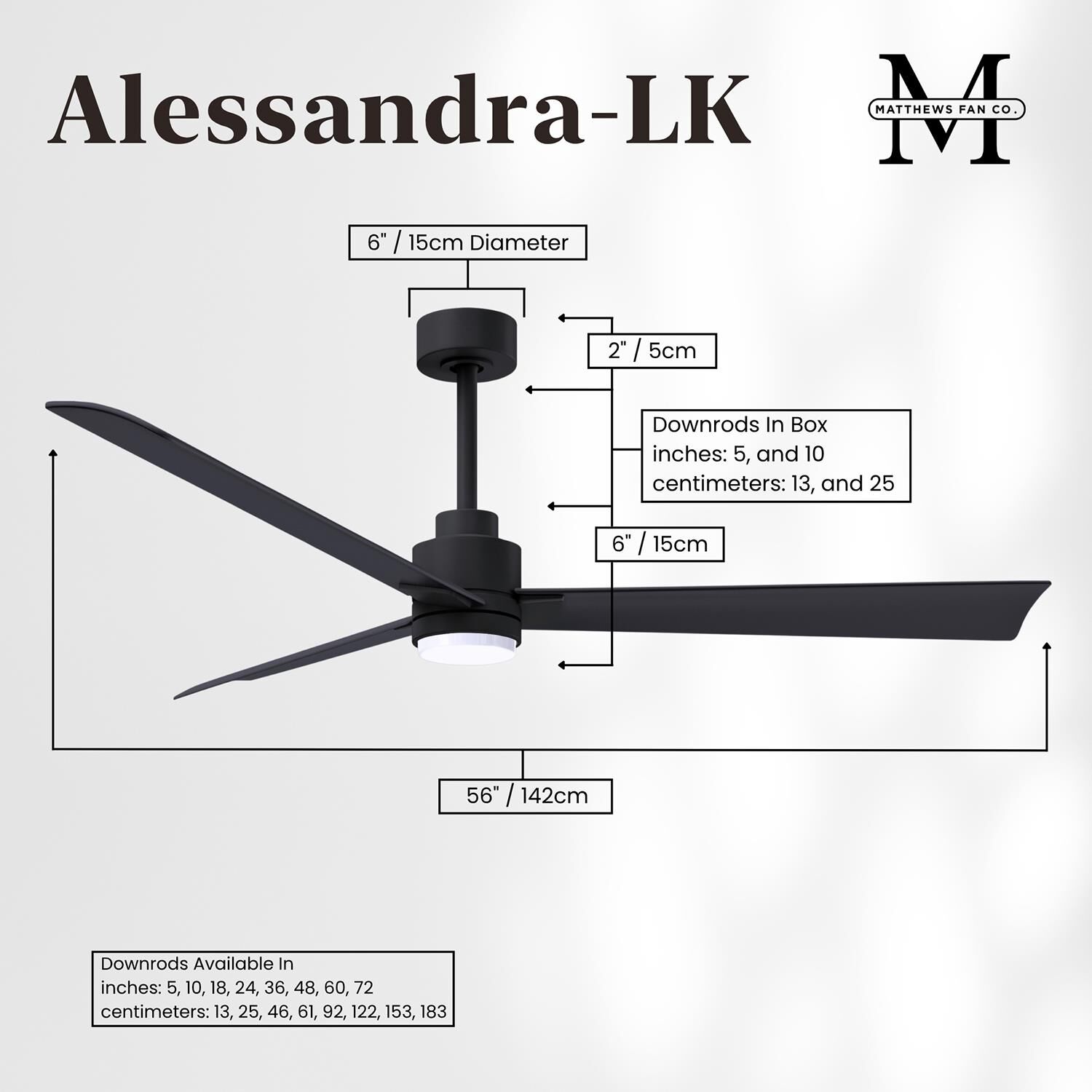 Alessandra 56 Inch Ceiling Fan by Matthews Fan Company