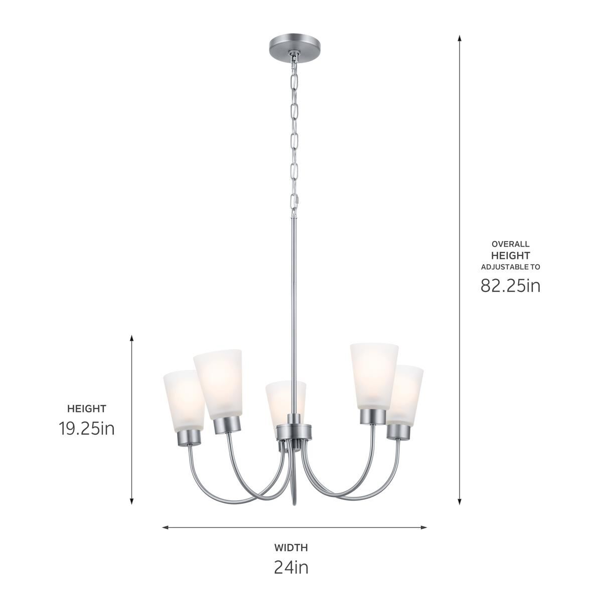 Erma 24 Inch 5 Light Mini Chandelier by Kichler Lighting
