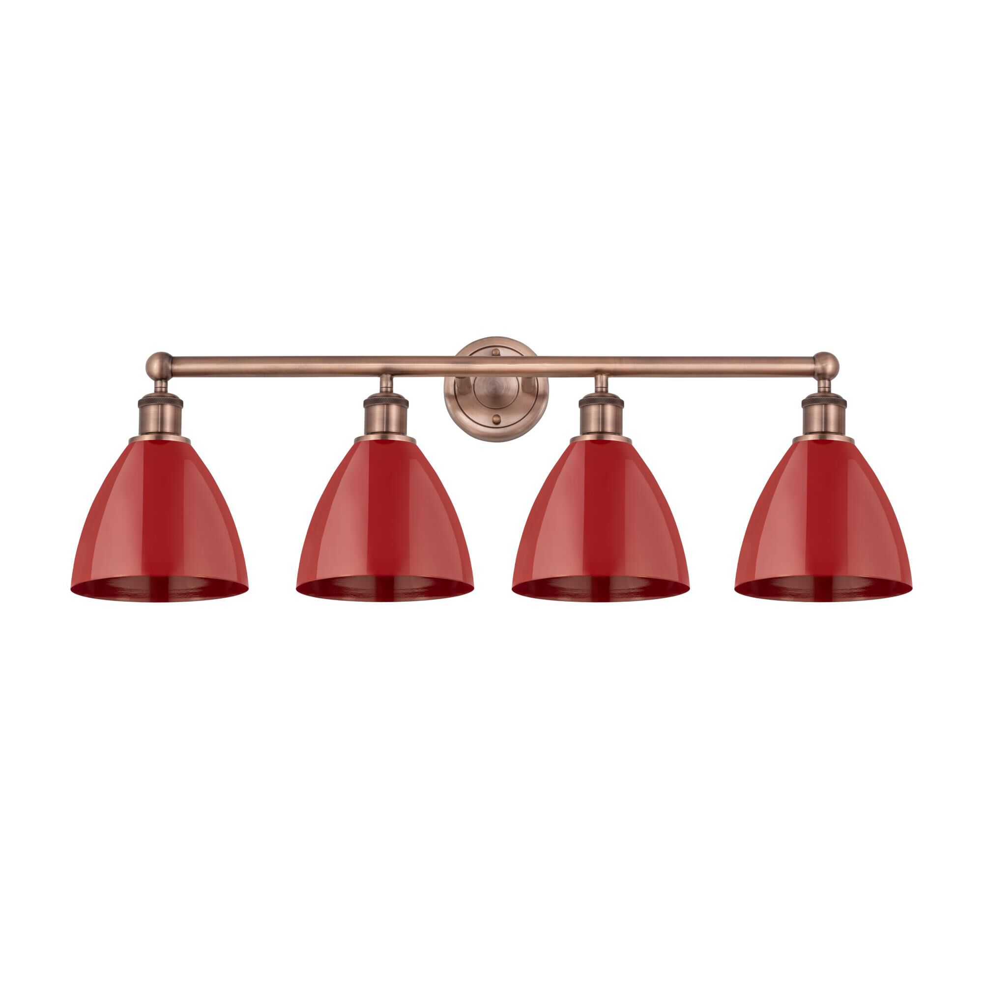 Shown in Antique Copper finish and Red shade