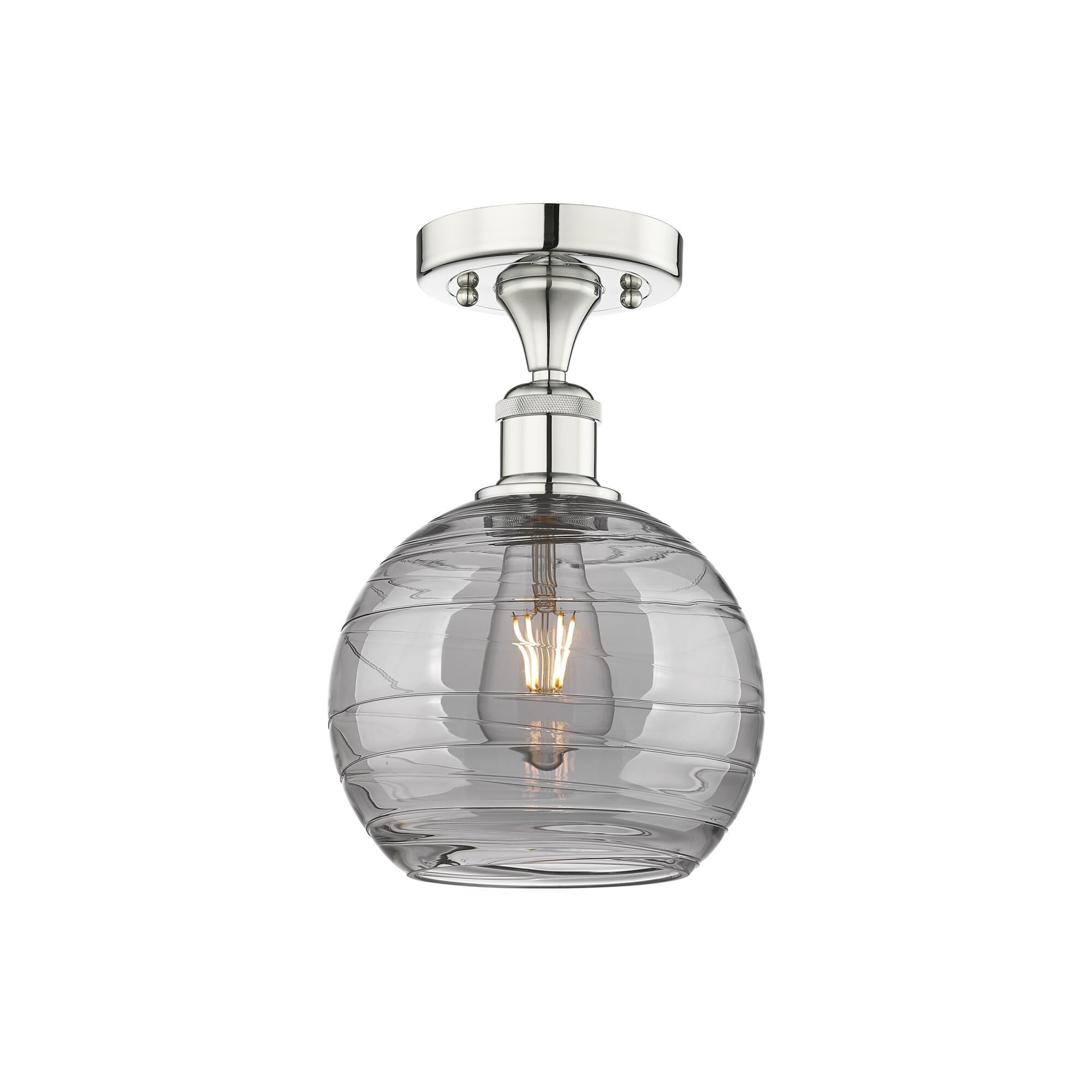Bruno Marashlian Athens Deco Swirl 8 Inch 1 Light Semi Flush Mount by Innovations Lighting