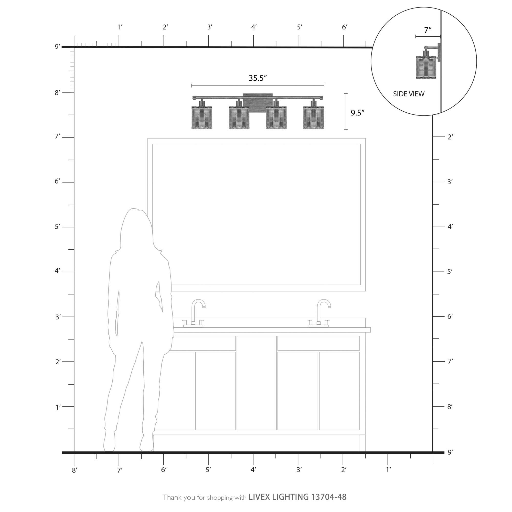 Weavington 36 Inch Bath Vanity Light by Livex Lighting
