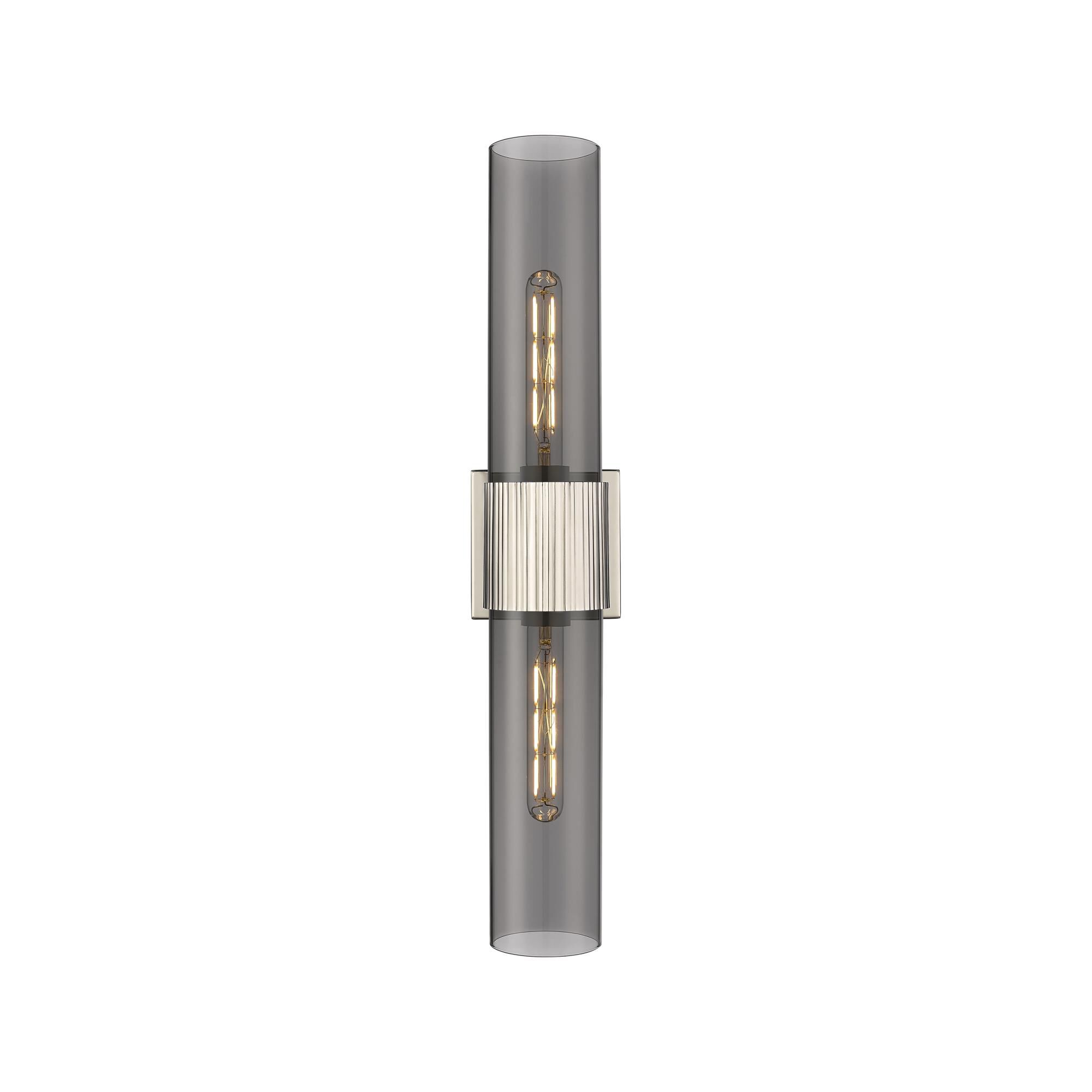 Shown in Polished Nickel finish and Plated Smoke glass