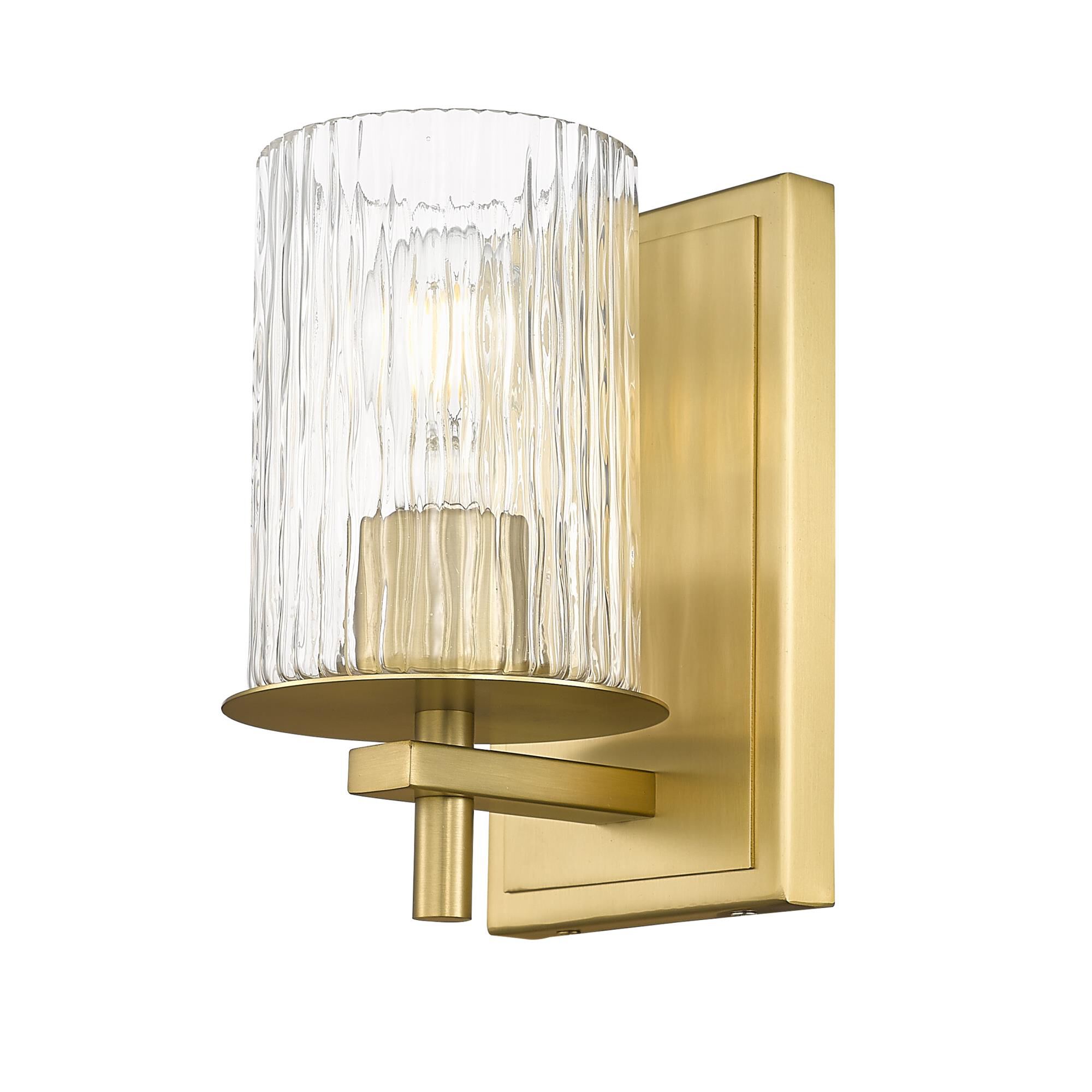 Shown in Modern Gold finish and Clear + Etched Opal glass and Clear + Etched Opal shade
