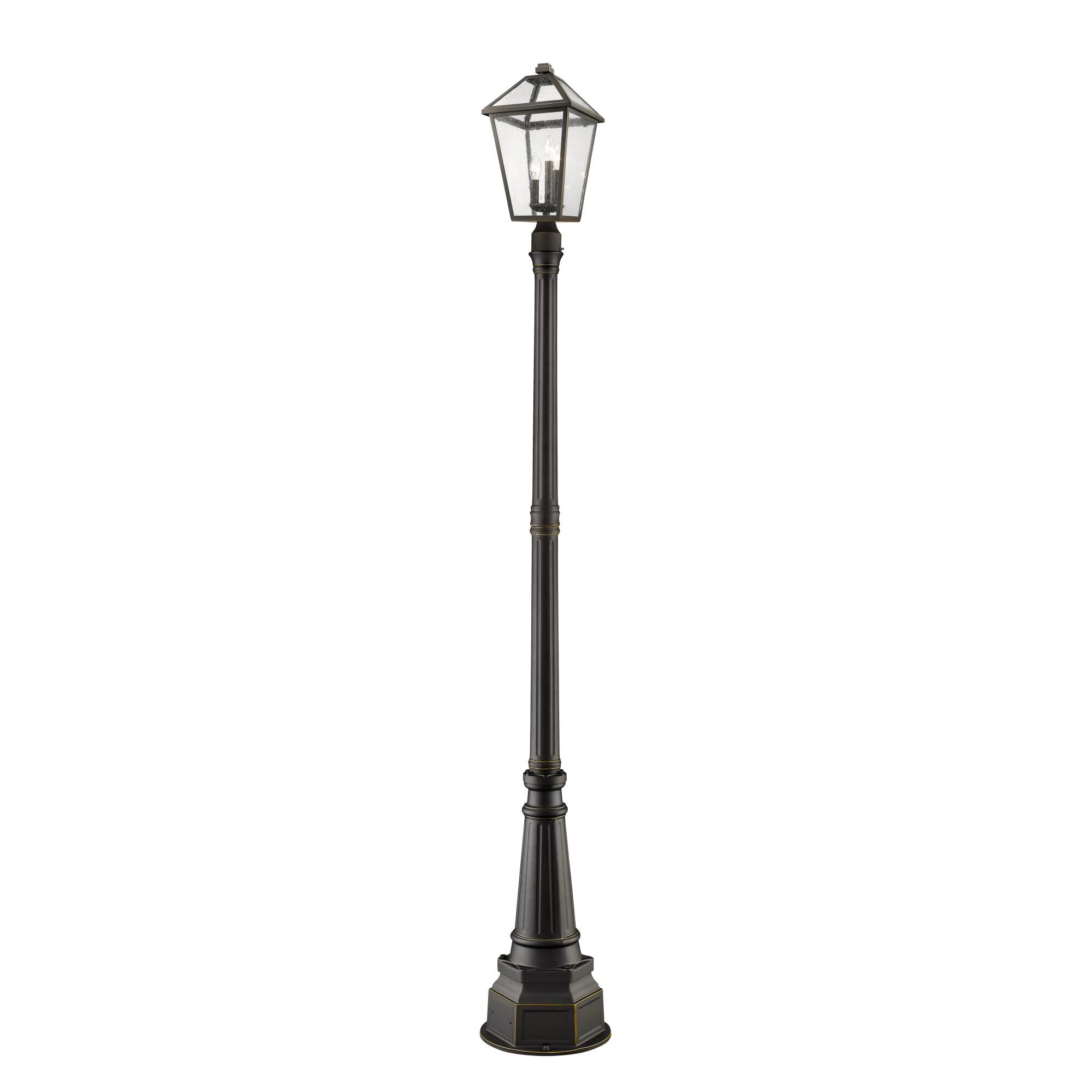 Shown in Rubbed Bronze finish and Glass shade