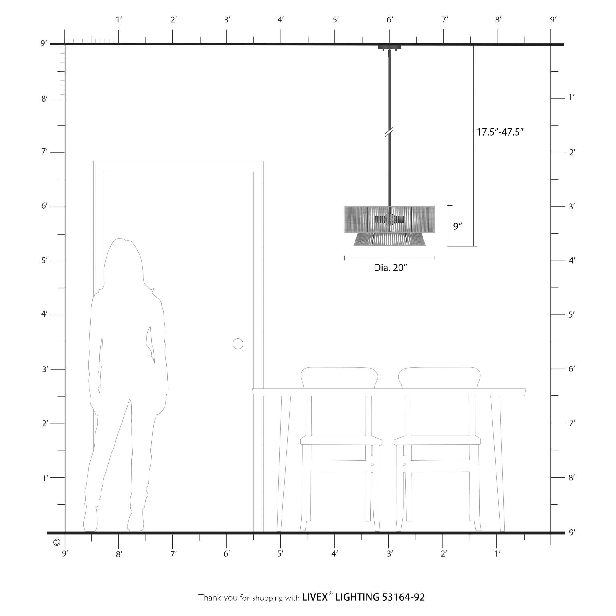 Florell 20 Inch Large Pendant by Livex Lighting