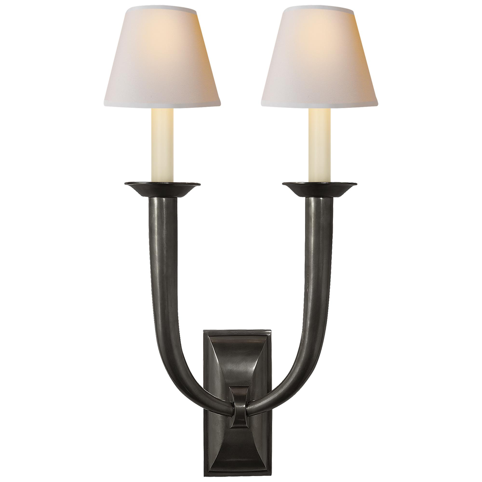 Shown in Bronze finish and Natural Paper shade