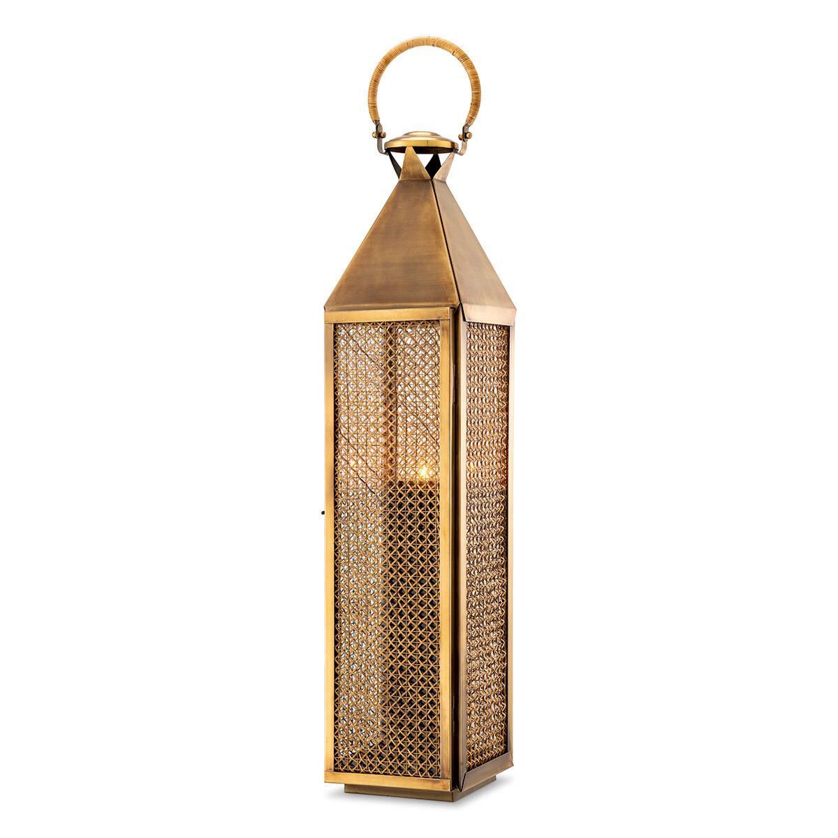Shown in Vintage Brass, Rattan finish