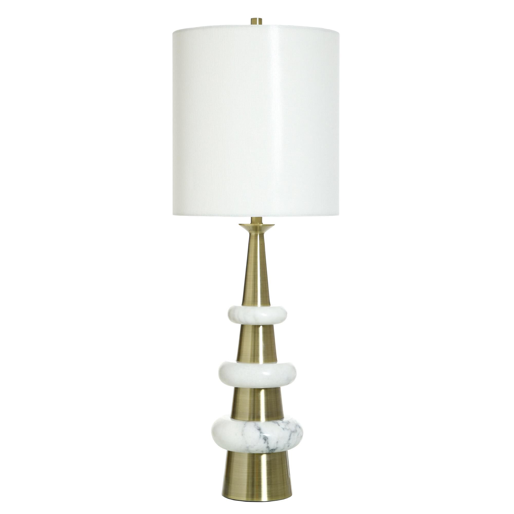 Shown in Antique Brass And White finish and White shade