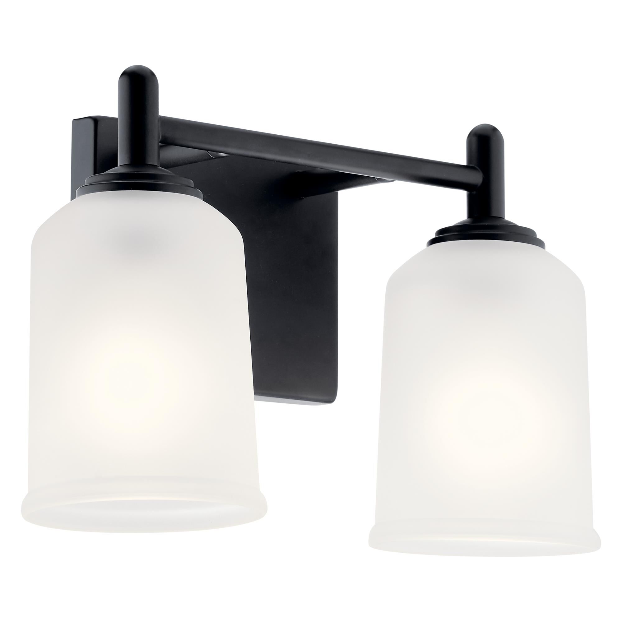 Shown in Black finish and Satin Etched glass