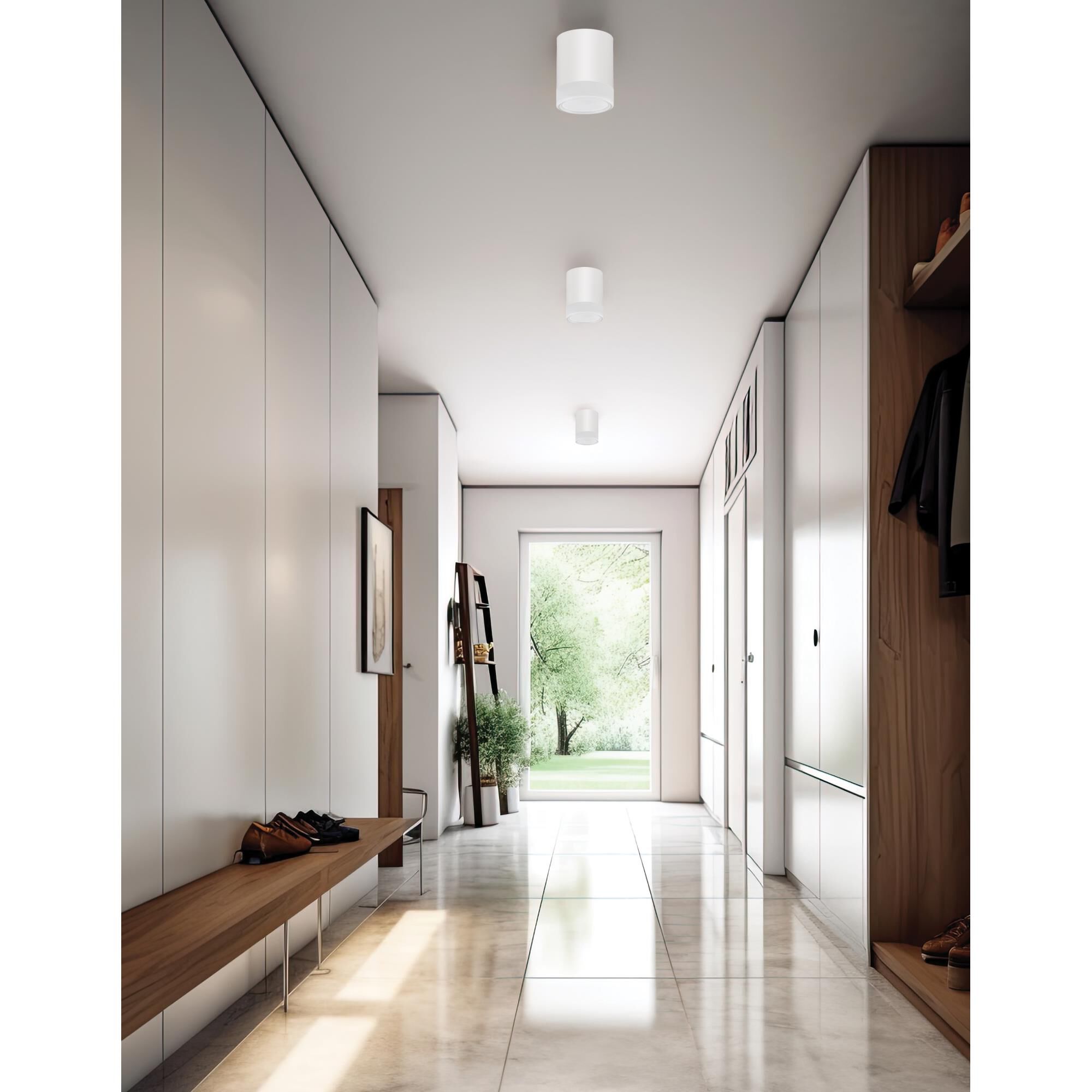 Shown in Matte White finish and White shade