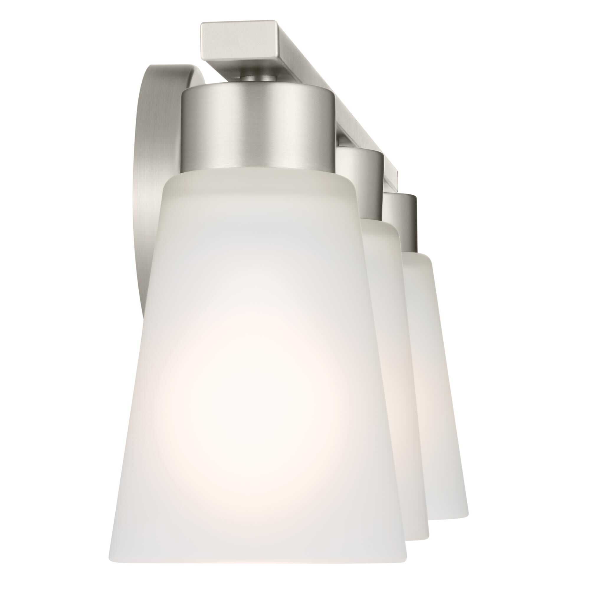 Shown in Brushed Nickel finish and Clear glass