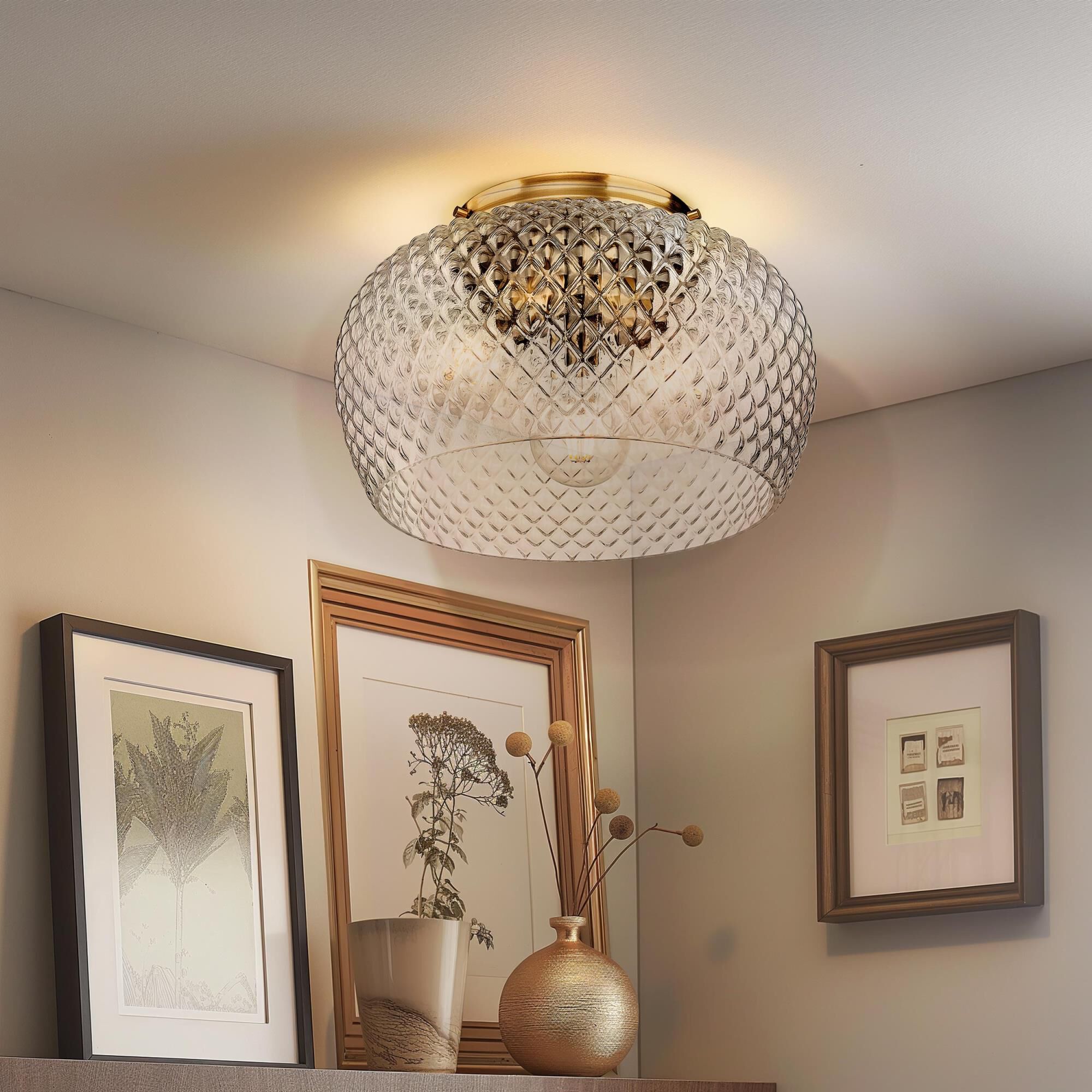 Adeline 14 Inch Semi Flush Mount by Golden Lighting