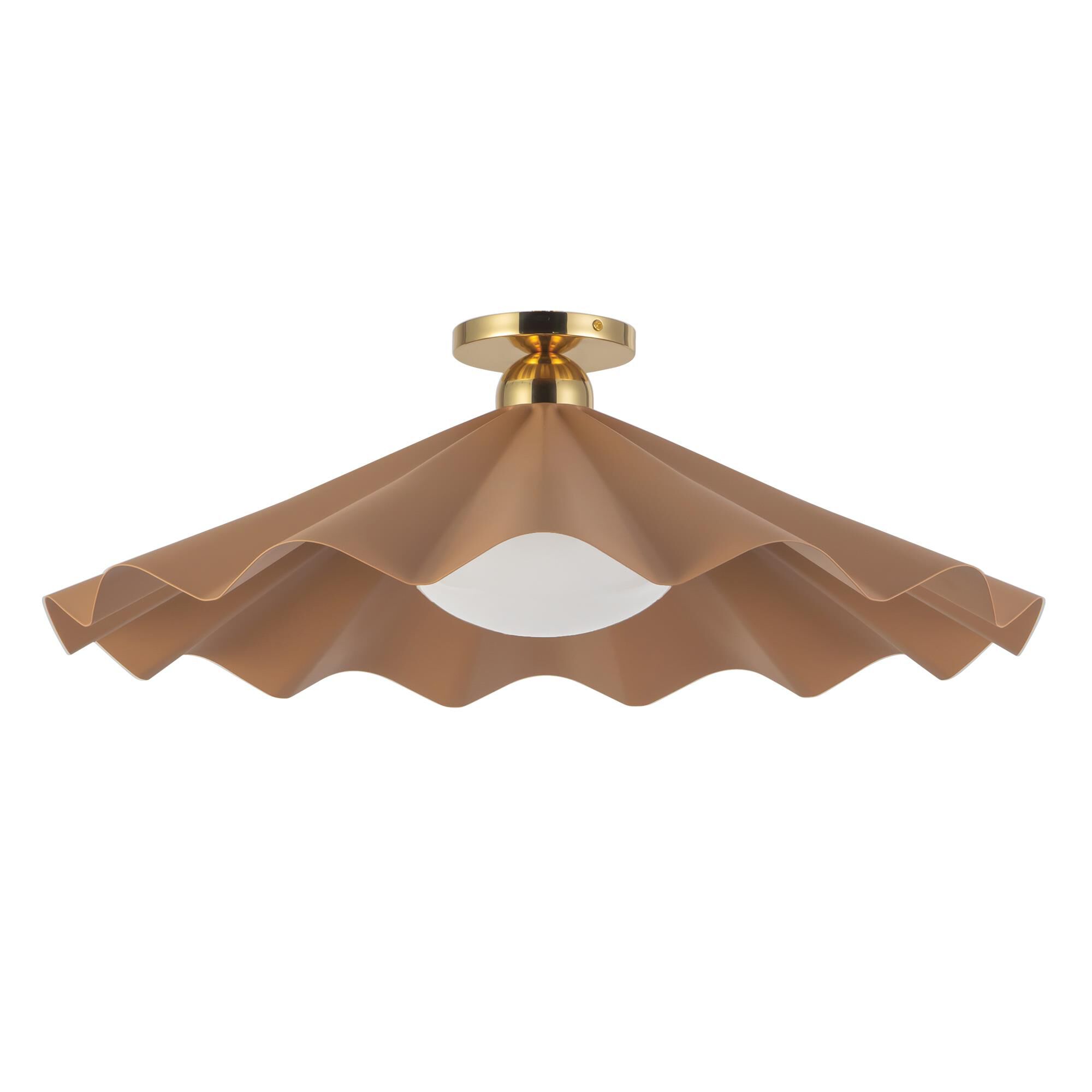 Shown in Peach finish and Matte Opal glass