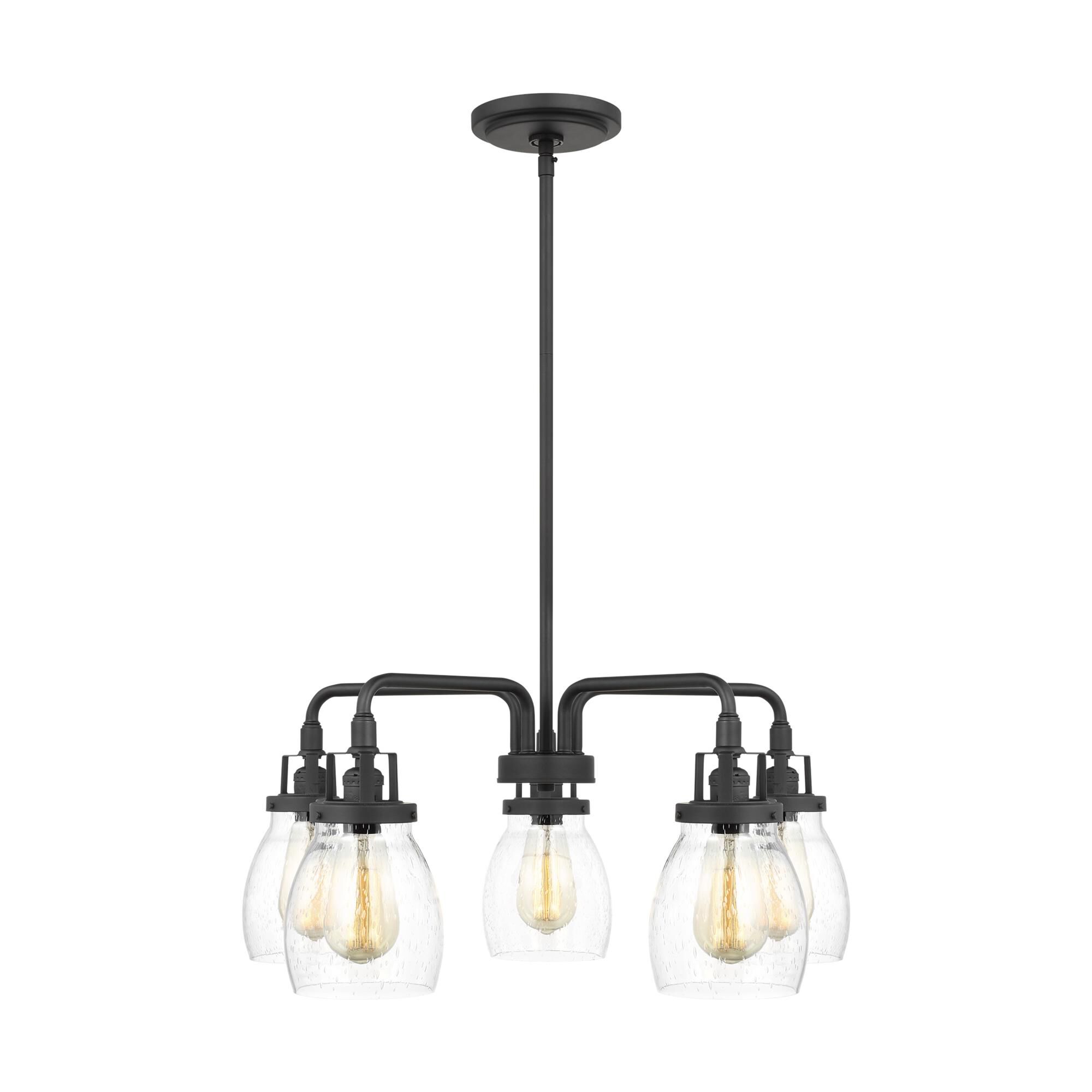 Shown in Midnight Black finish and Clear Seeded glass and Clear Seeded Glass s shade