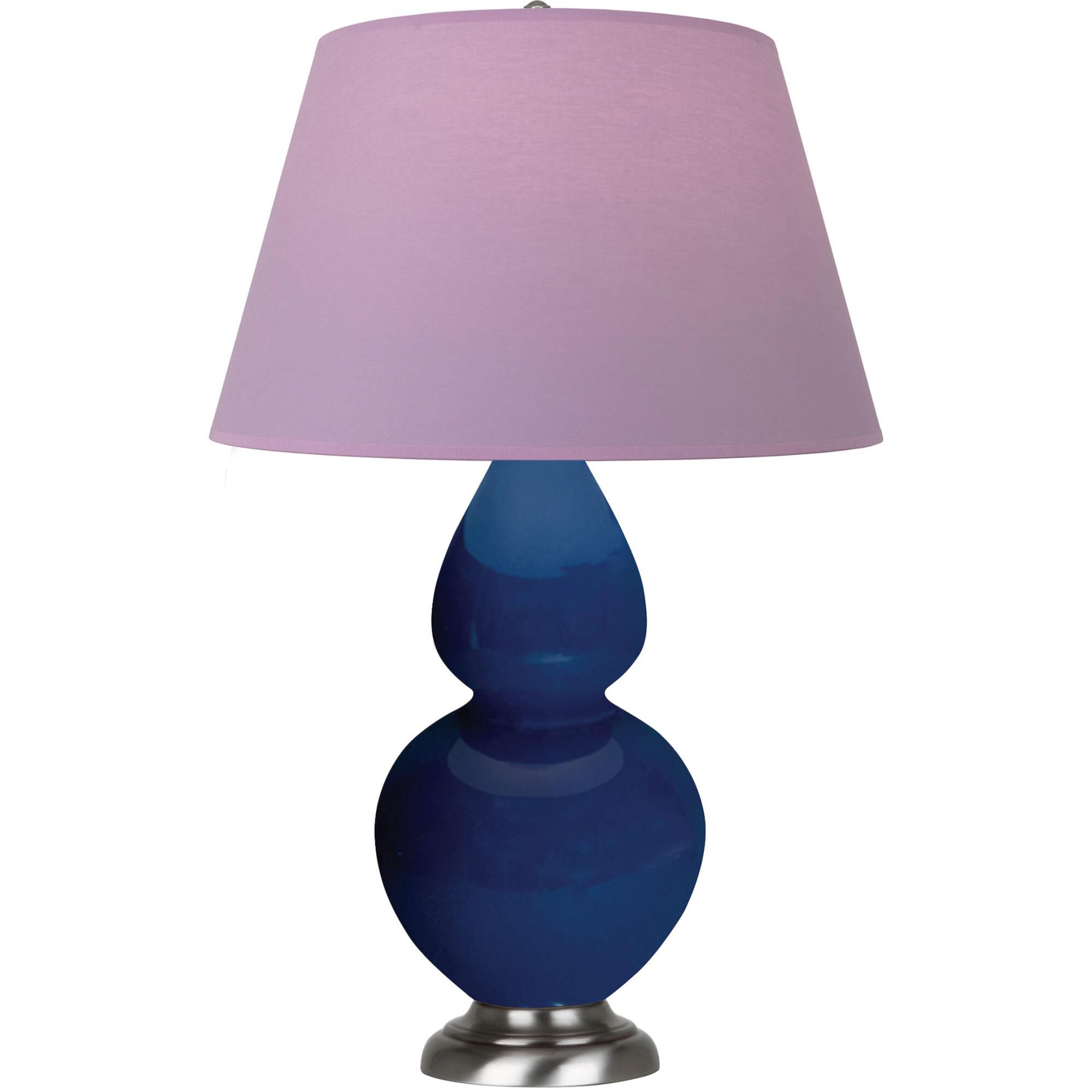 Shown in Cobalt finish and Lavender and Plum shade and Antique Silver accent